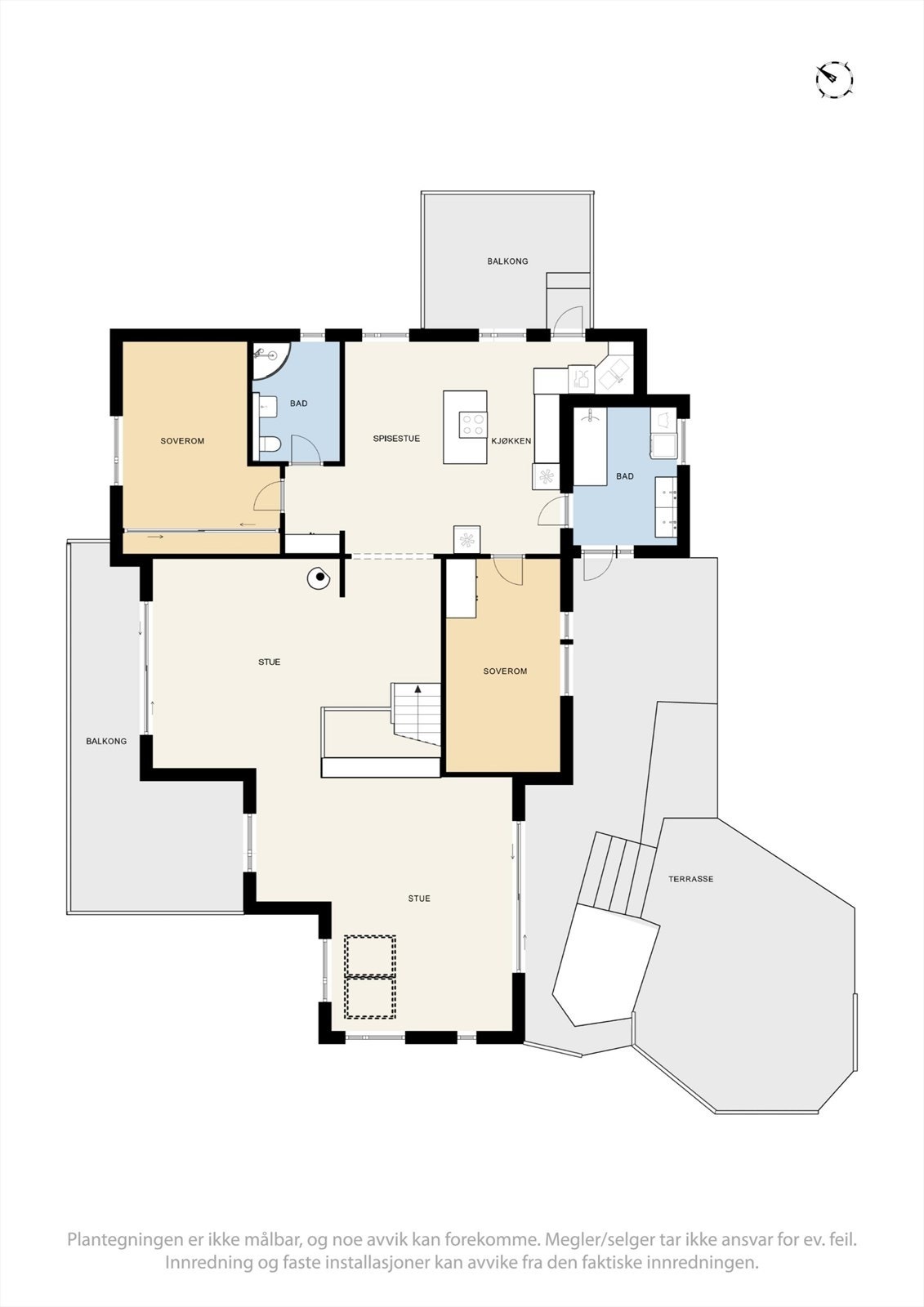 Plantegning over 2.etg, vi tar turen ned i første etasje. Galleribilde