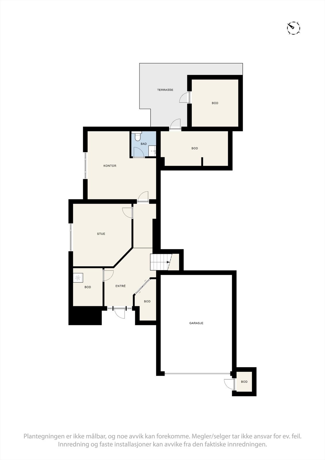 Plantegning over 1 etg. Galleribilde