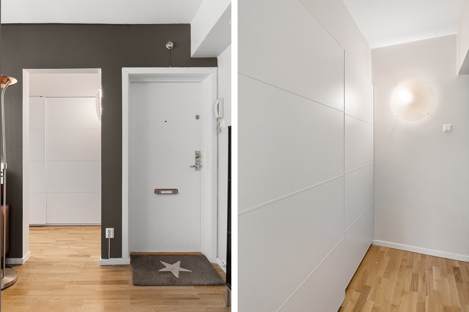 Praktisk entré med plass til oppbevaring av sko og yttertøy. Galleribilde