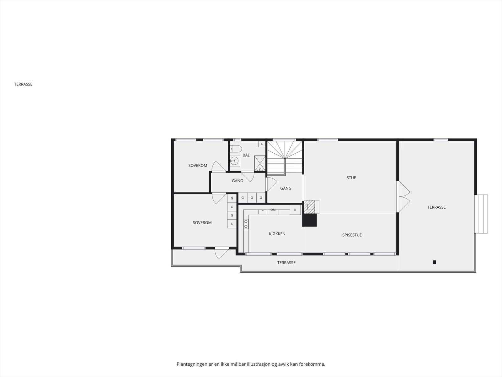Plantegning hovedetasje. Galleribilde