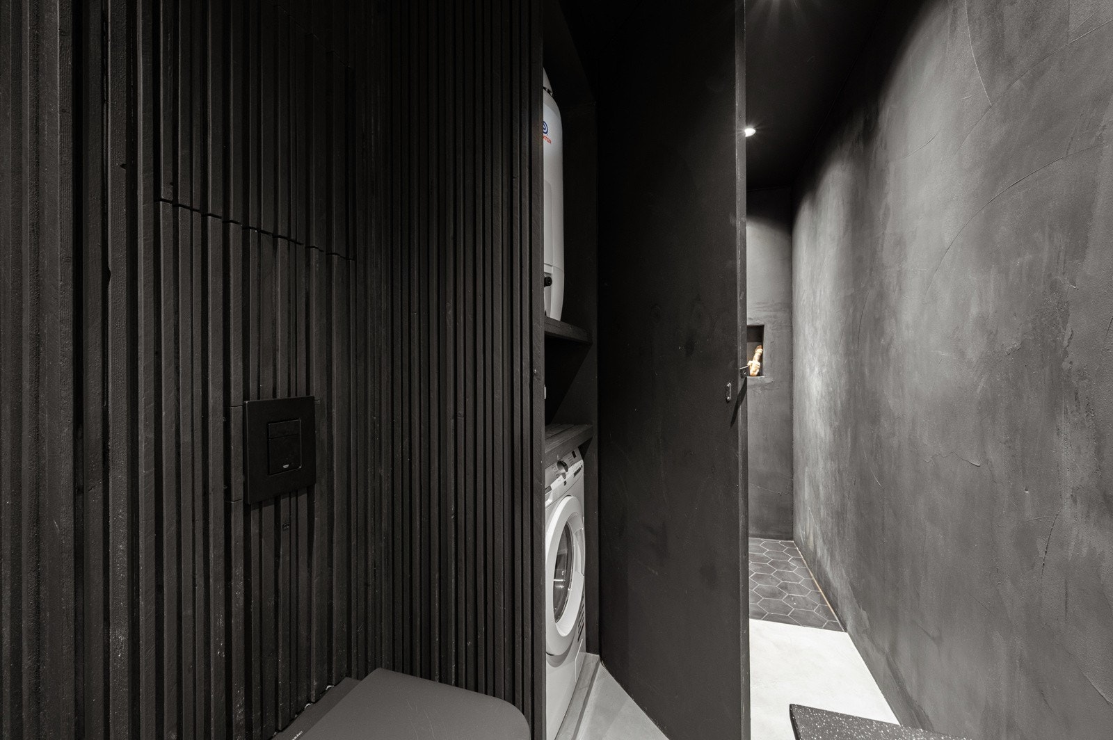 Smart nisje med opplegg for vaskemaskin Galleribilde