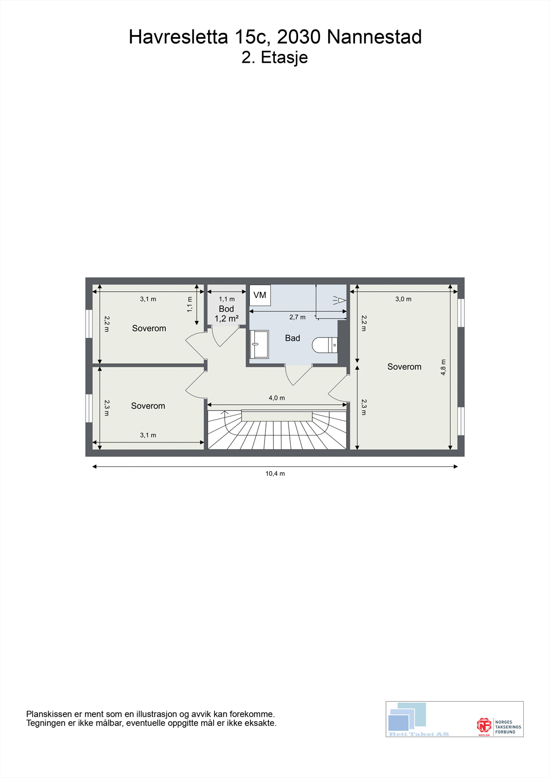 Andre etasje inneholder tre soverom av god størrelse, bad og innvendig bod. Galleribilde