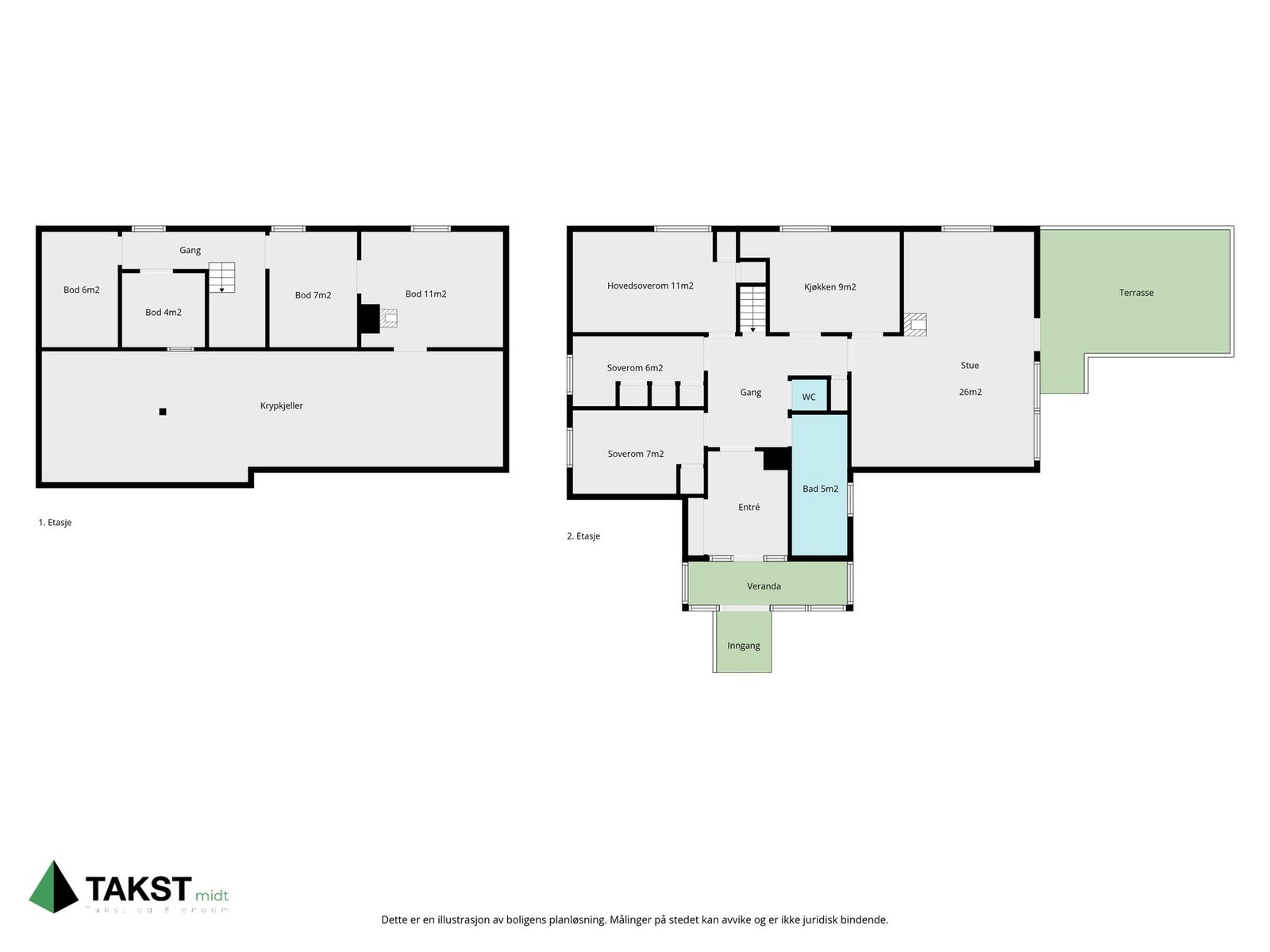 Plantegning kjeller og 1 etasje Galleribilde