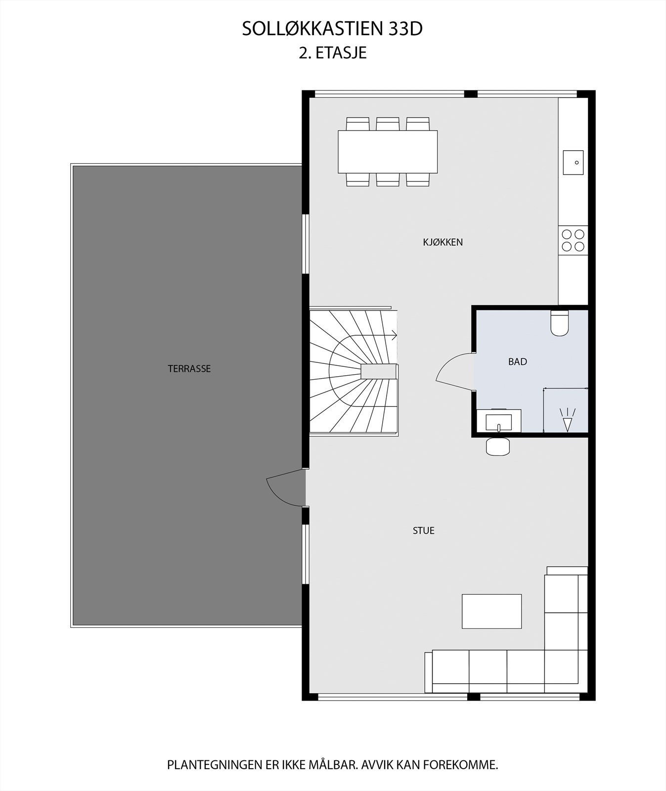 Plantegning - 2ETG Det laget til et liten bod (et loft) som er plassert over badet i 2.etasje på ca 4 kvm. Galleribilde