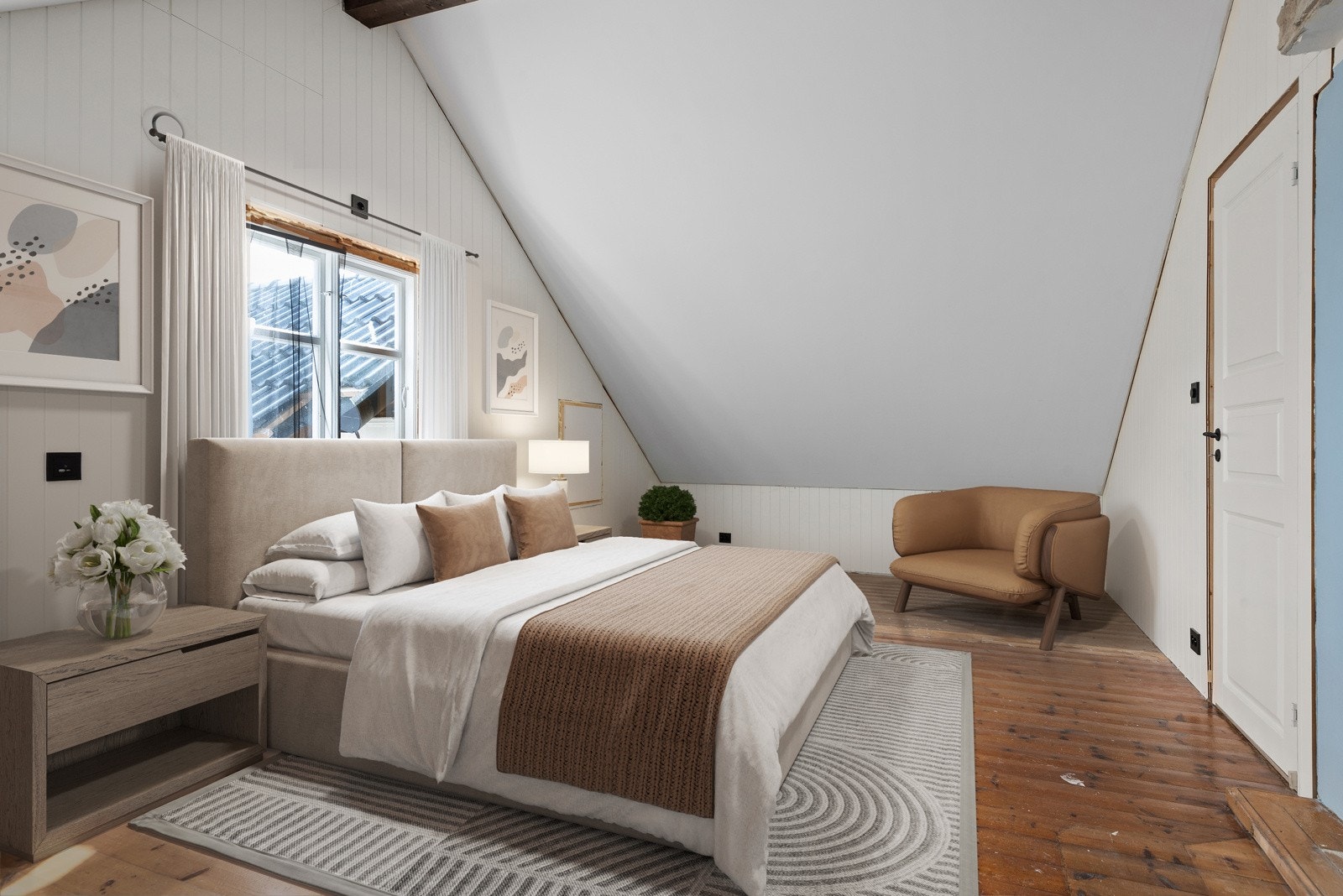 Soverom 2 i 2.etg. Bildet er digitalt møblert Galleribilde