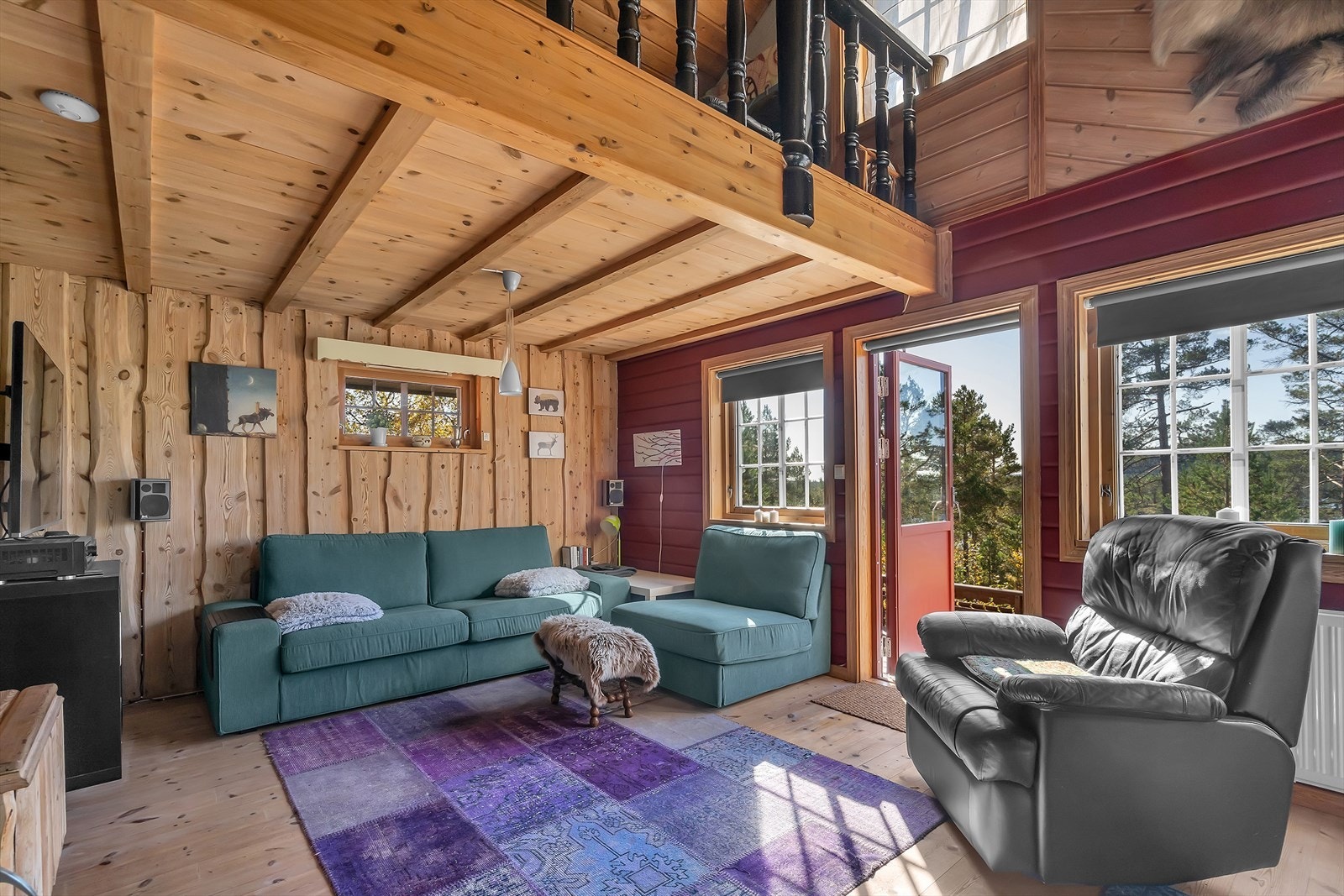 Stue med utgang til terasse Galleribilde