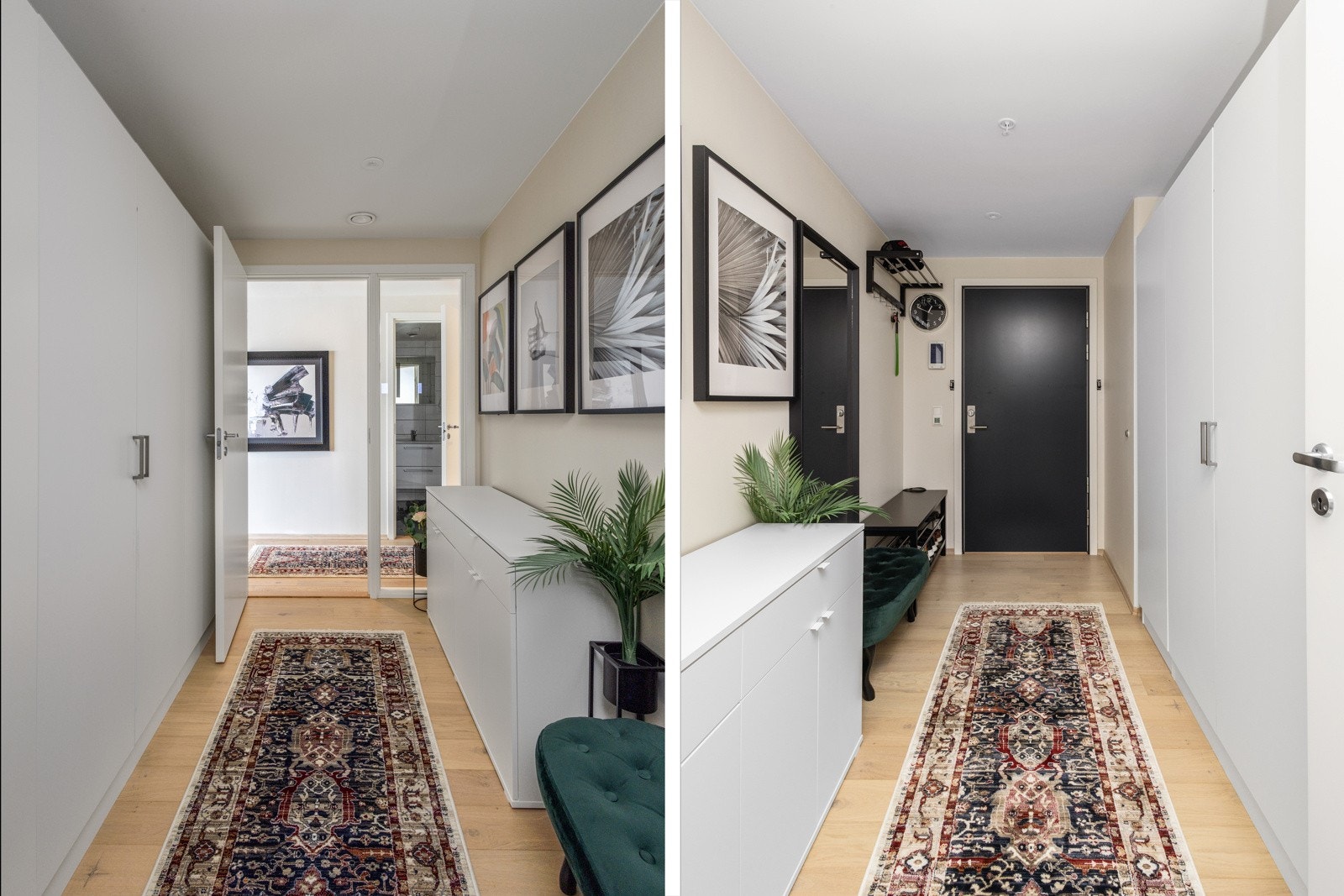 Romslig entré/gang med gode oppbevaringsmuligheter. Galleribilde