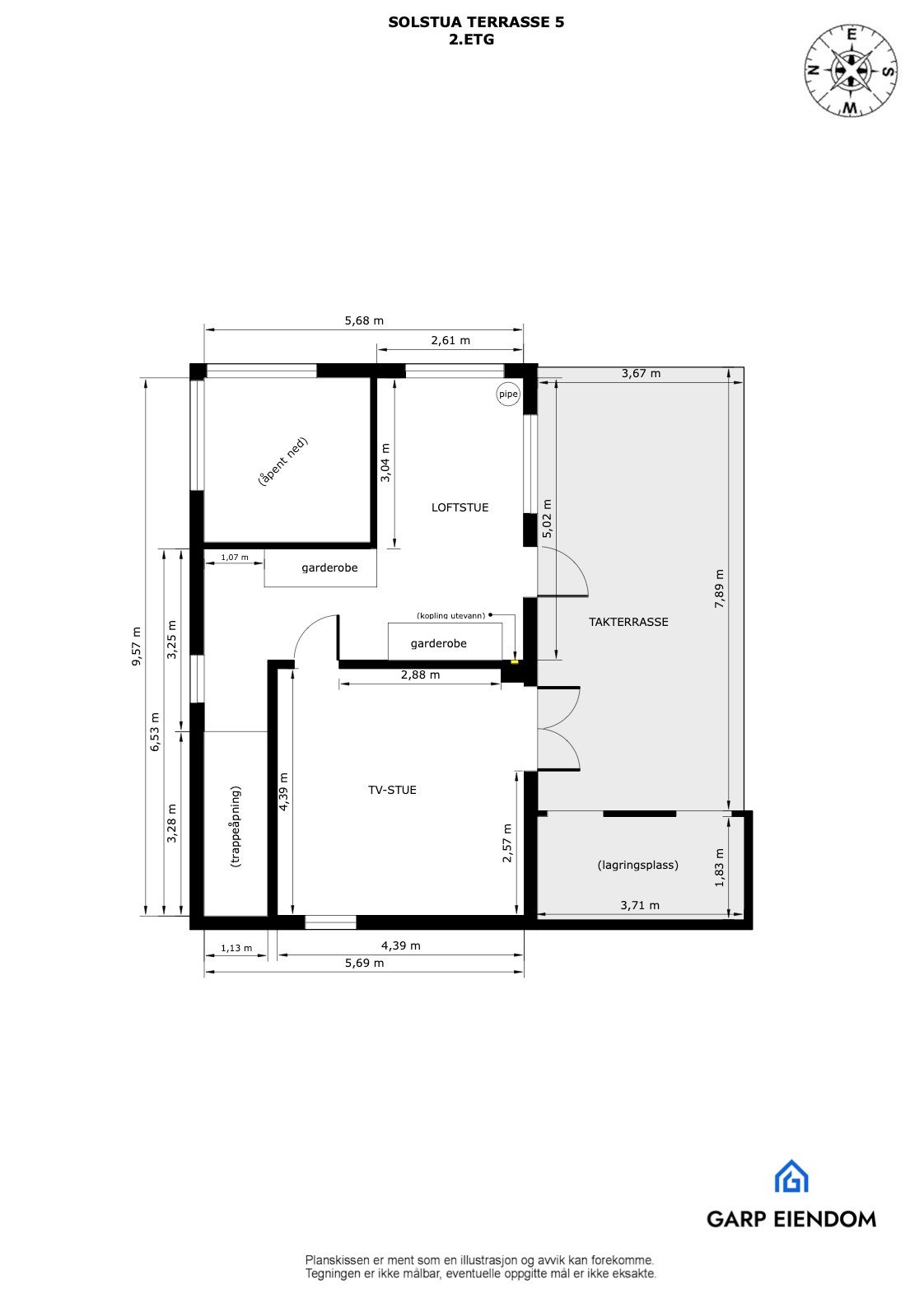 Målsatt plantegning 2. etasje. Galleribilde