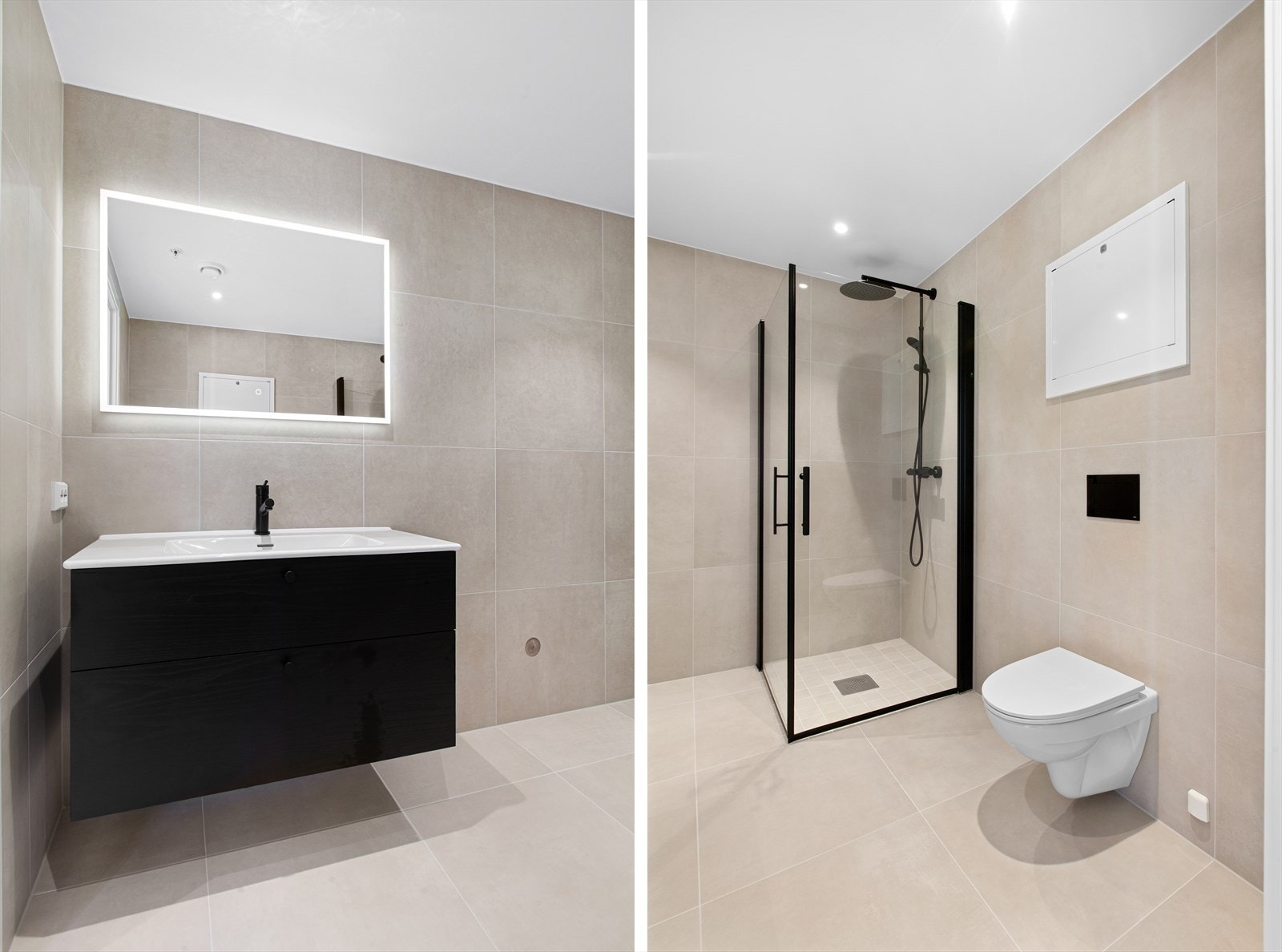 Baderommet har behagelig gulvvarme. Galleribilde