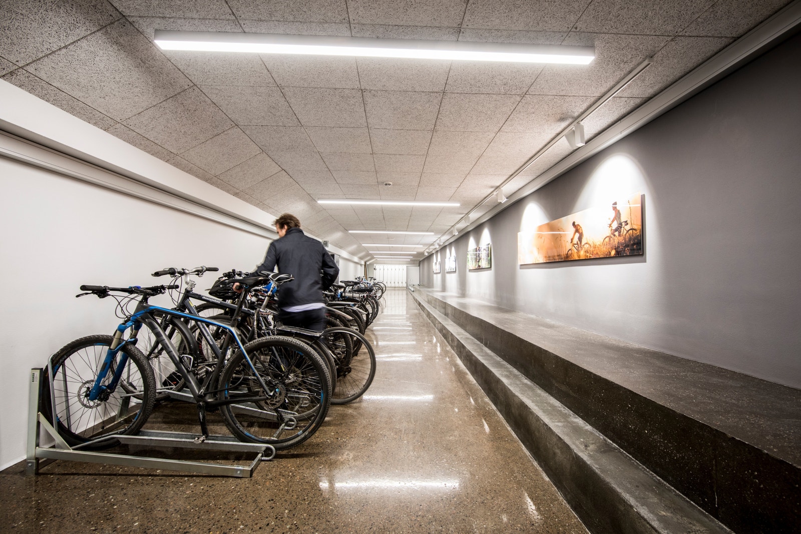 Sykkelparkering med vask og pleie Galleribilde