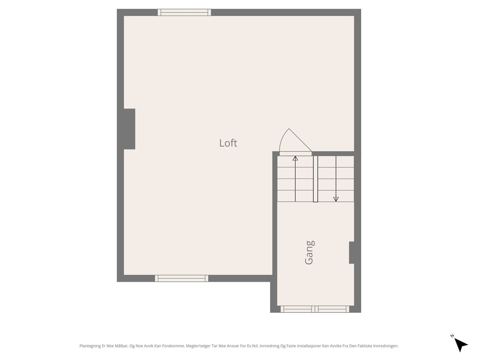 Plantegning loft. Plantegningene kan avvike fra faktiske forhold Galleribilde