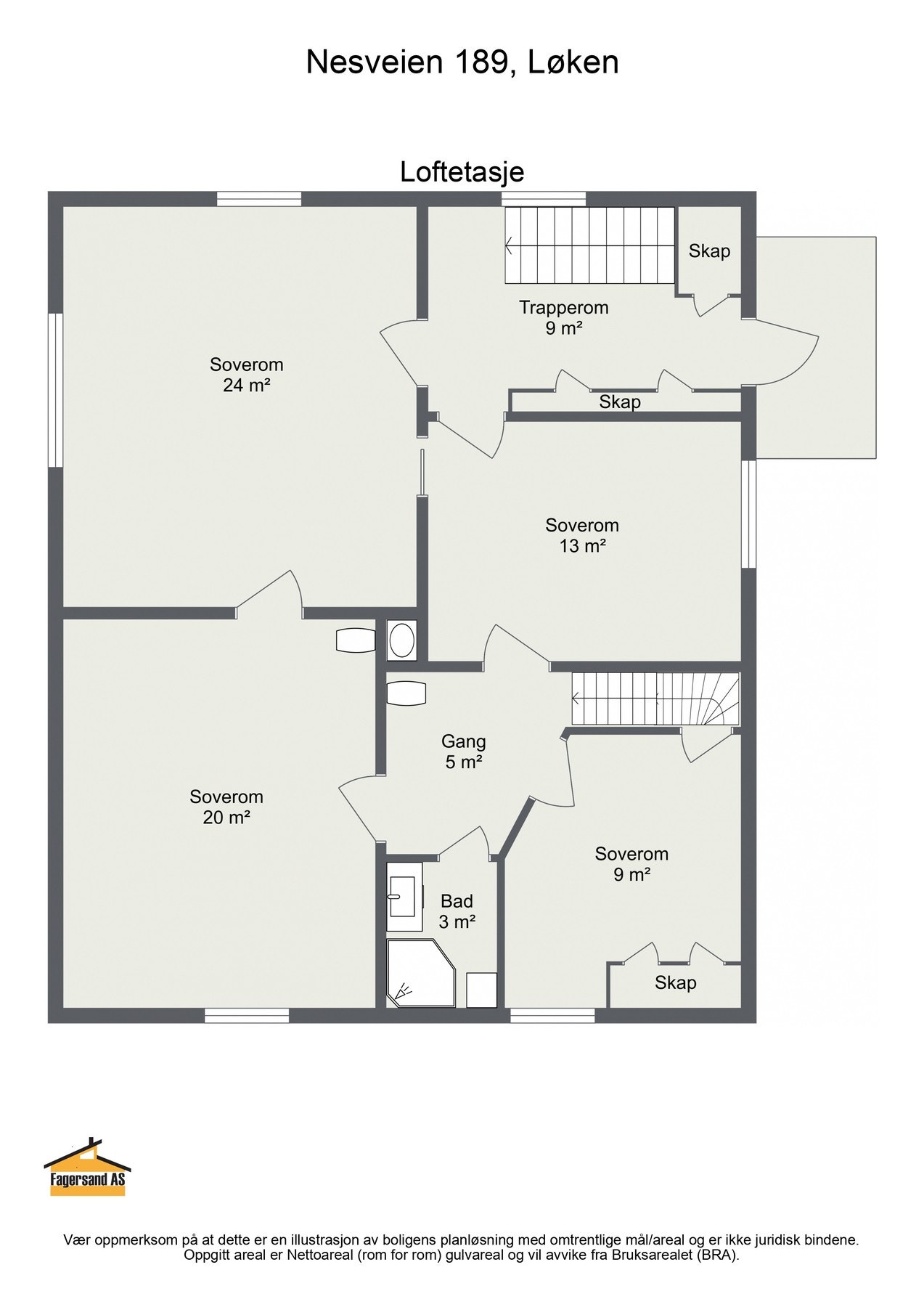 For en ekstra liten oversikt får du først se plantegningen over etasjen. Galleribilde