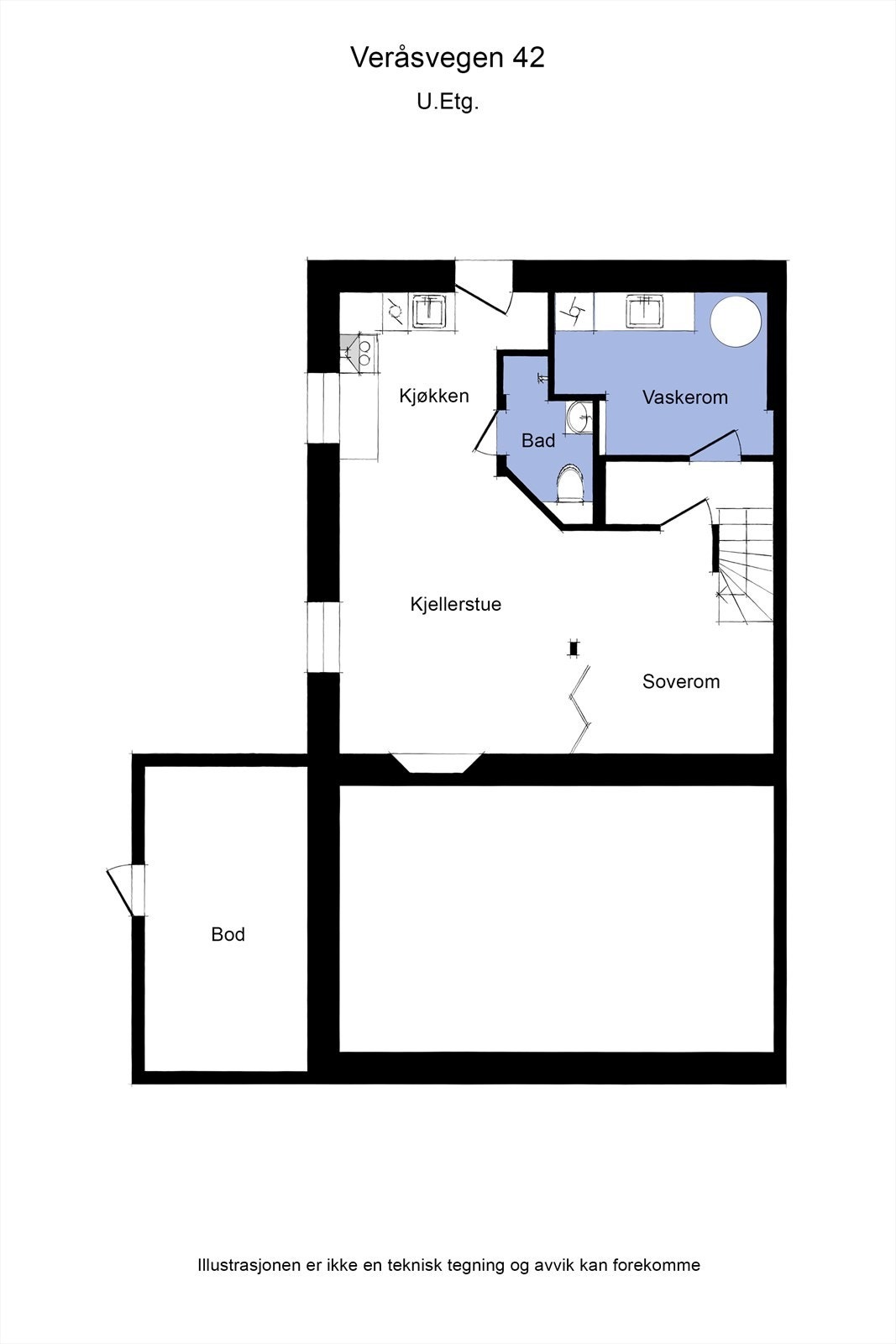 Plantegning underetasje. Galleribilde