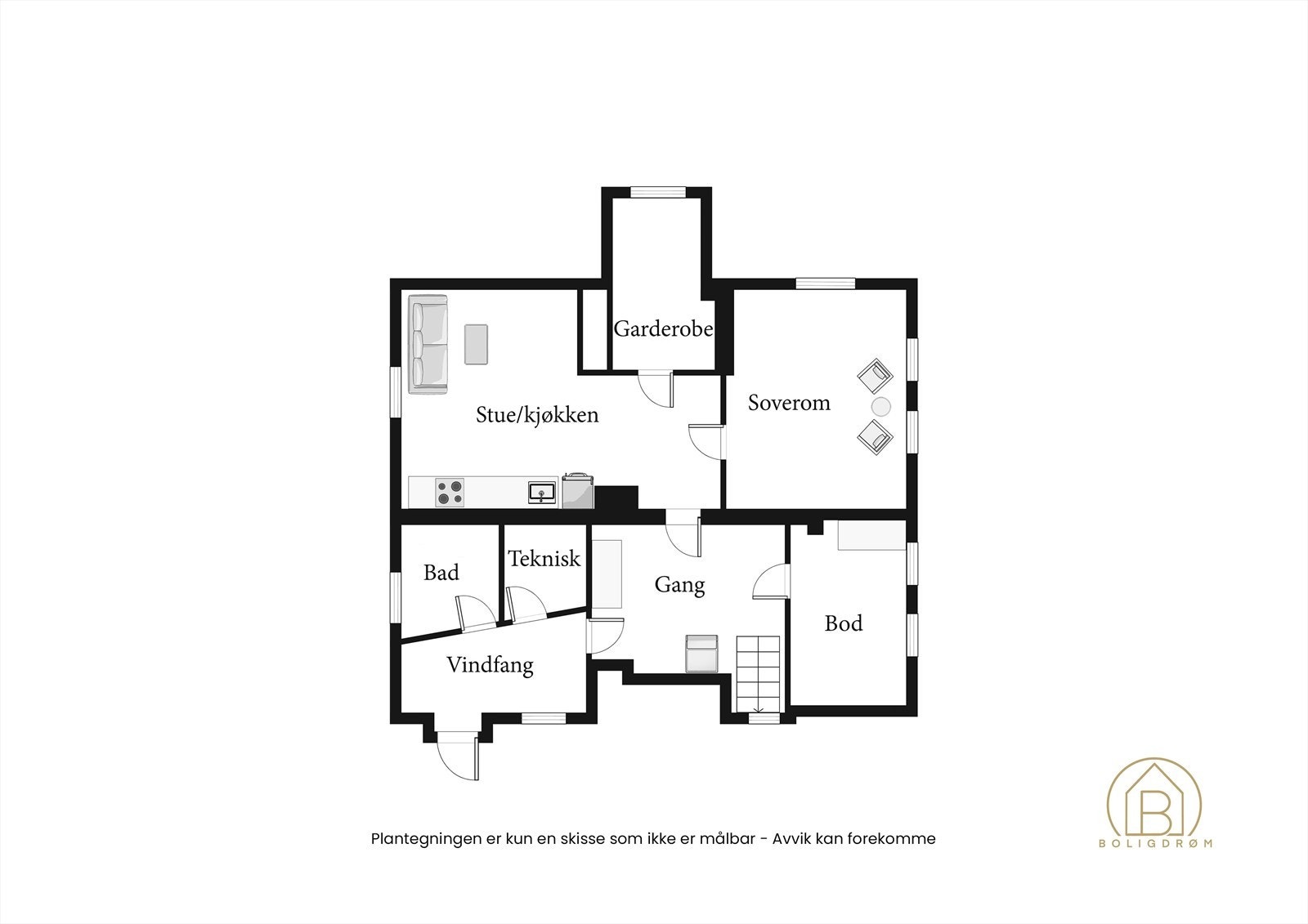 Plantegning underetasje. Galleribilde