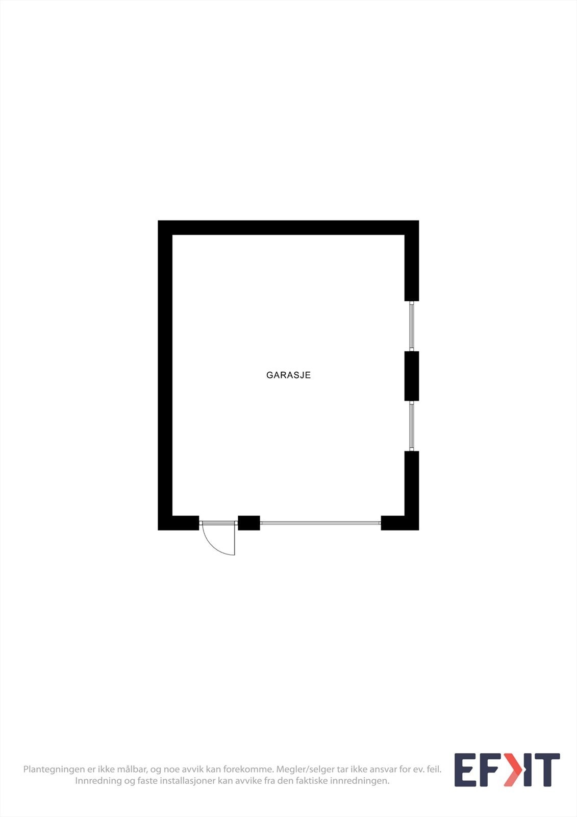 Garasjen på 27 m² gir god plass for parkering og lagring. Galleribilde