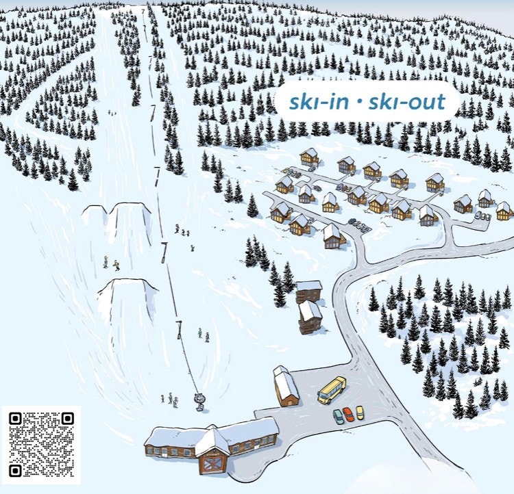 Visualisering av 18 hytter plassert mellom skisenteret og Eggavegen Galleribilde