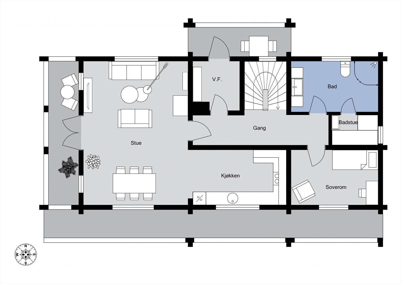 Plantegning - Hovedetasjen Galleribilde