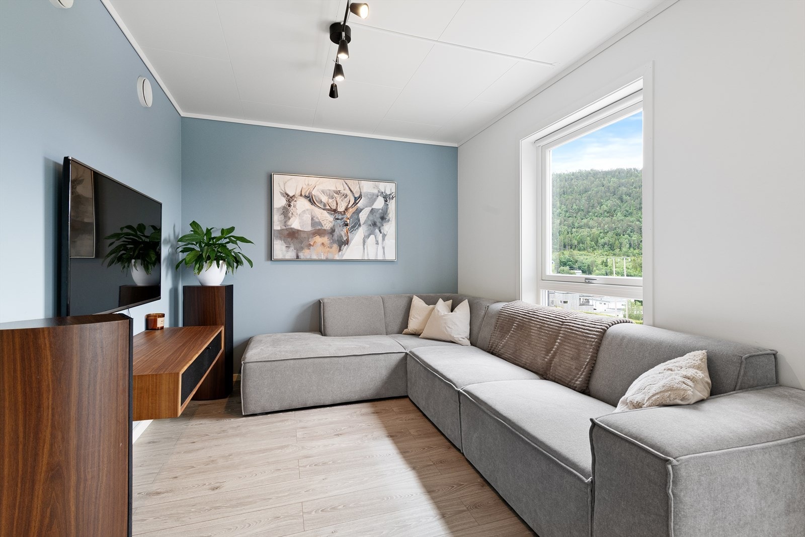 Gjennomgående god standard. Vegghengt tv-benk i stue medfølger i handelen. Galleribilde