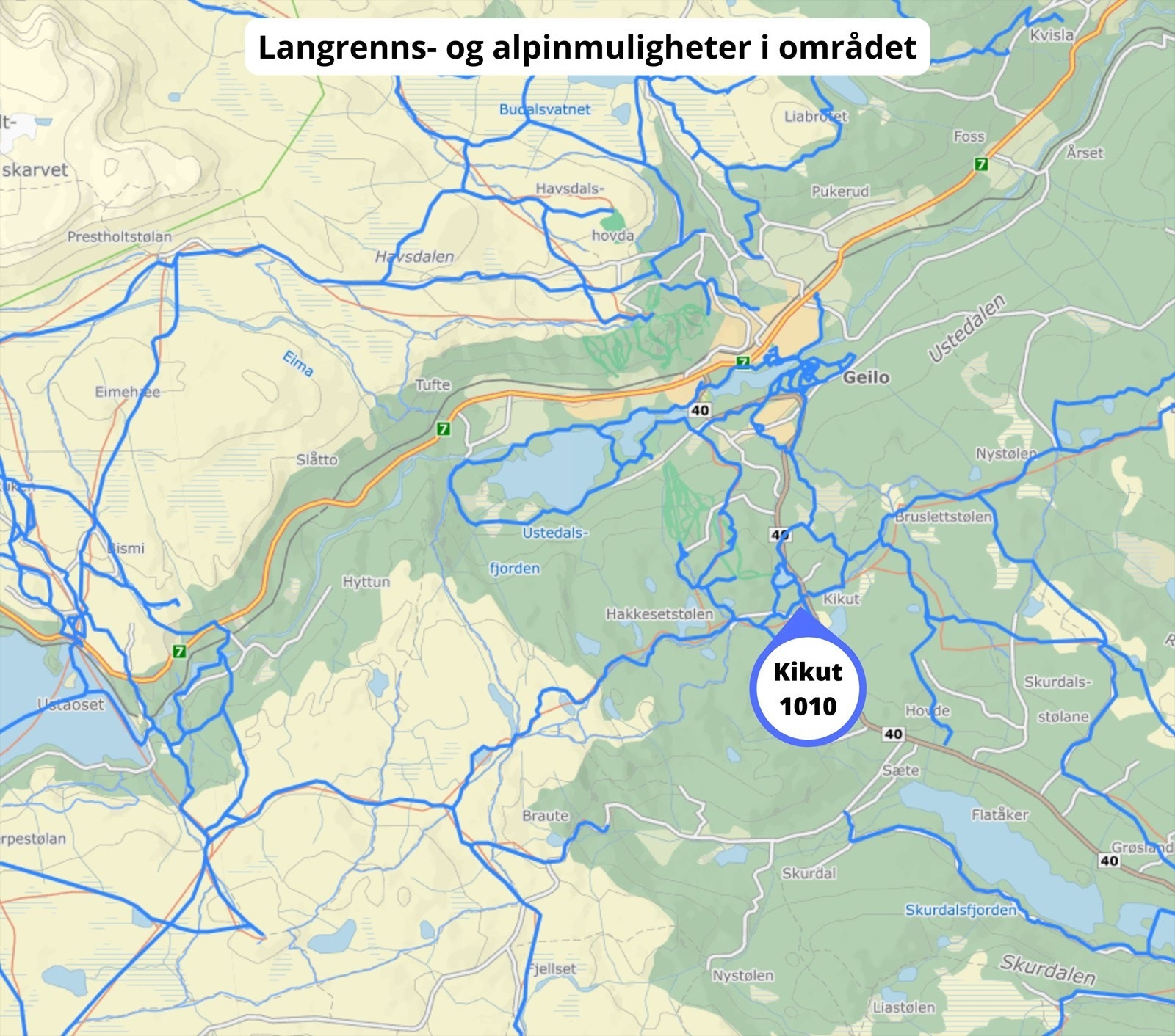 Langrennsløyper i området Galleribilde
