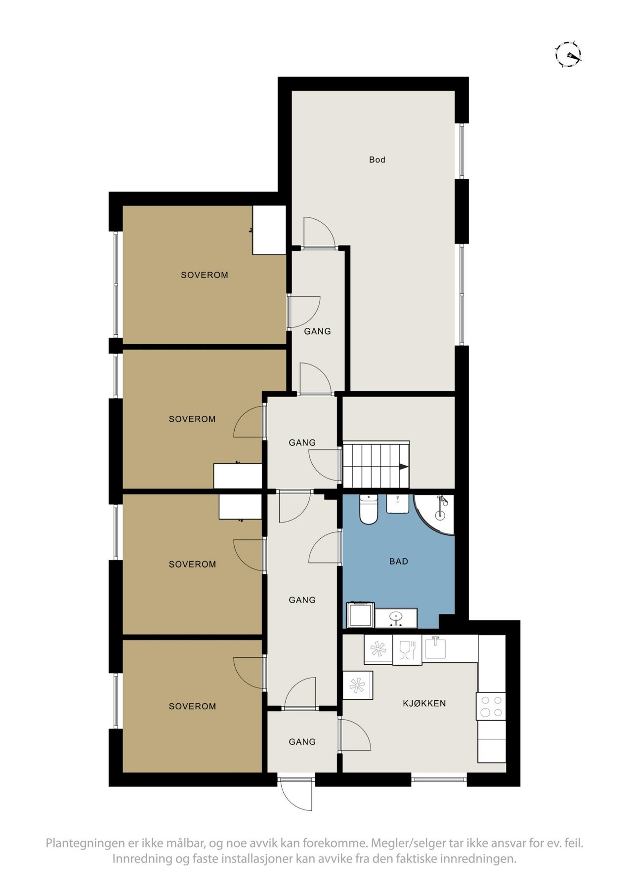 Plantegning i underetasjen. Galleribilde