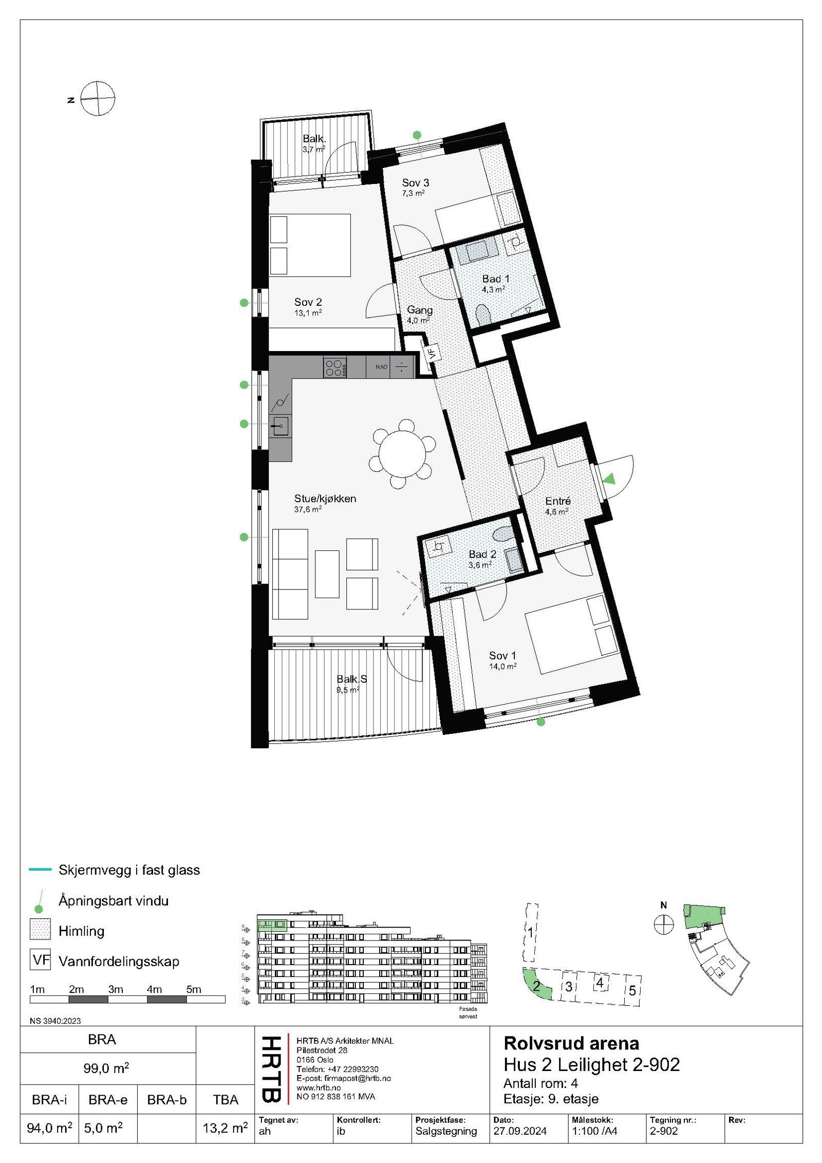 Plantegning - leilighet 902 Galleribilde