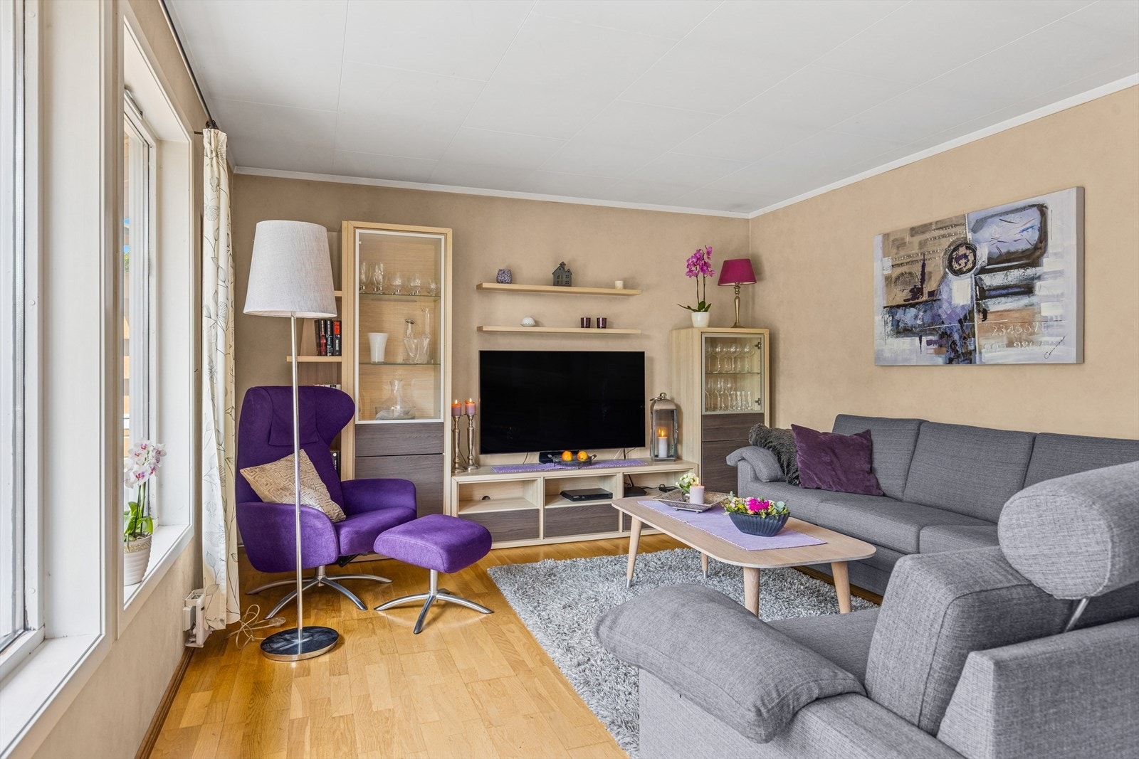 God plass til TV-stue. Galleribilde