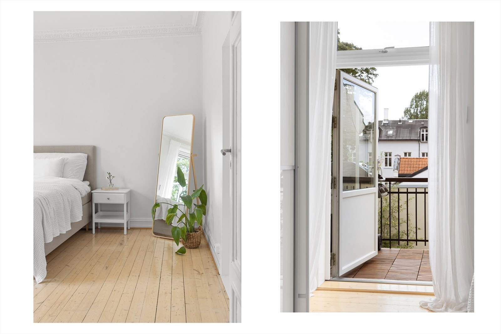 Fra hovedsoverommet er det utgang til leilighetens solrike balkong på 5 m². Galleribilde