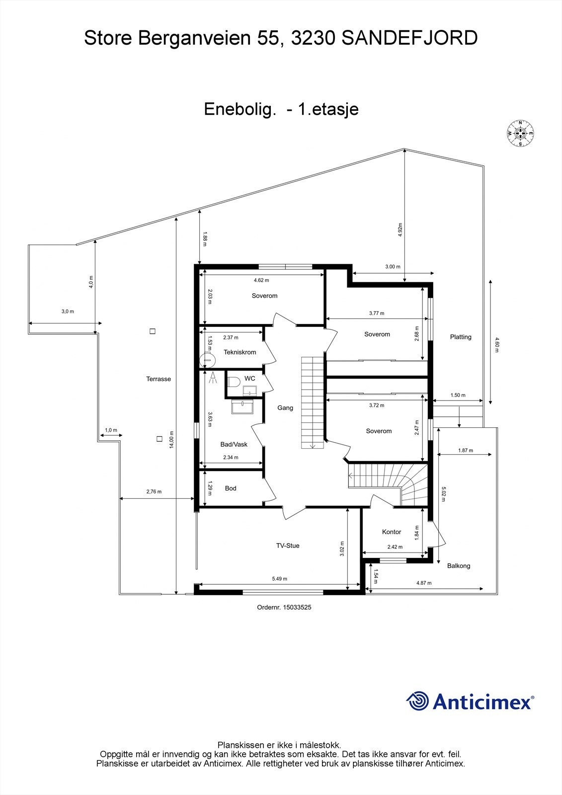 Plantegning 1.etg. Galleribilde