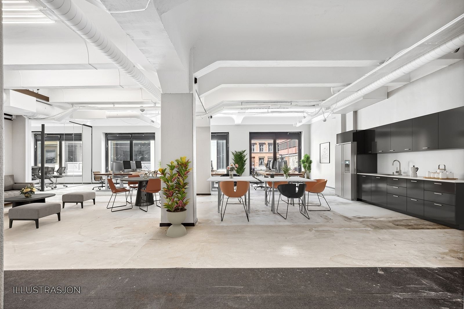 Bildet er digitalt møblert og viser forslag til innredning Galleribilde