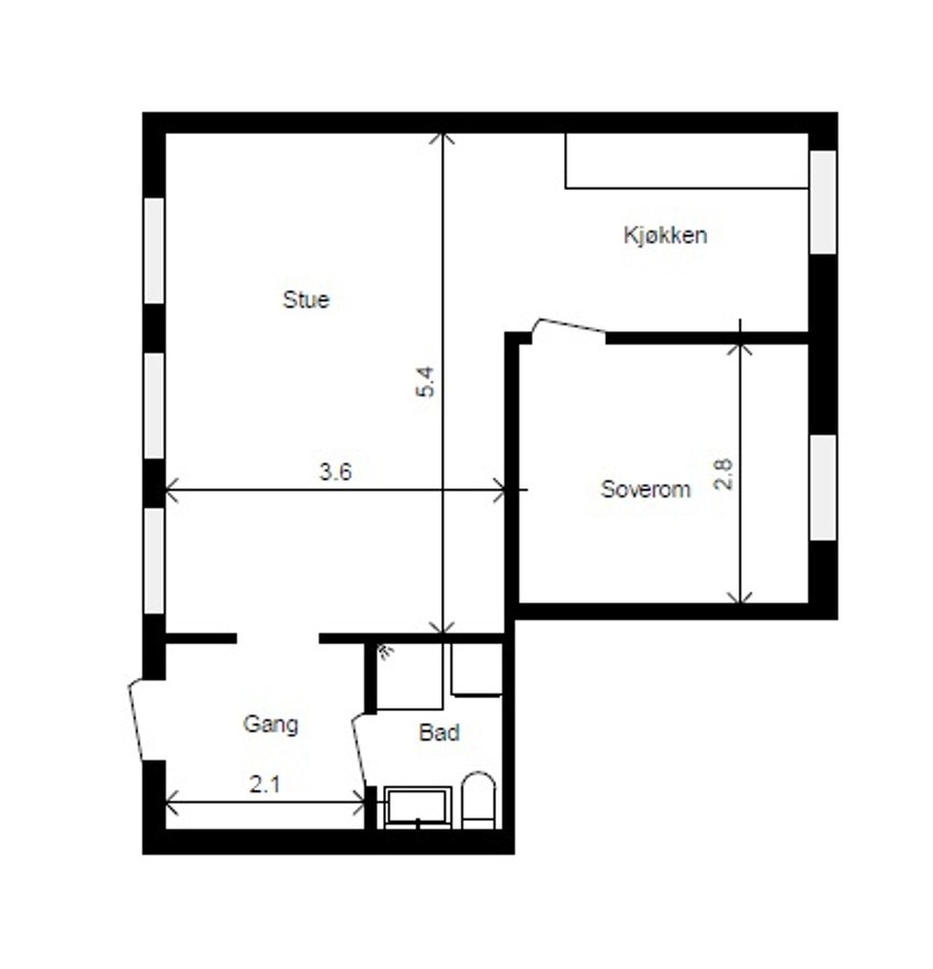 Plantegning, leilighet Galleribilde