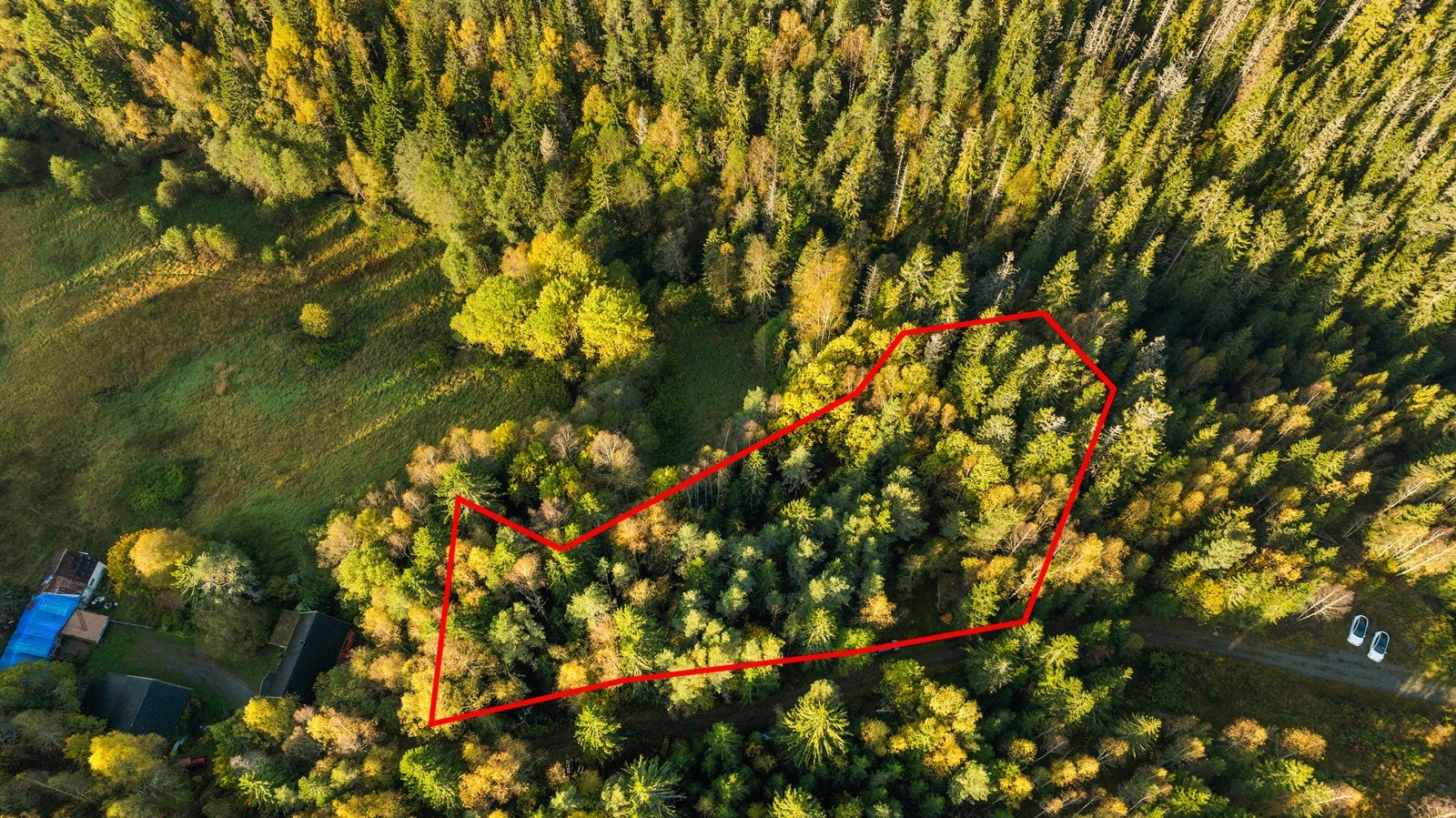 Illustrasjon av tomtegrensen, avvik kan forekomme (se kart i salgsoppgave) Galleribilde