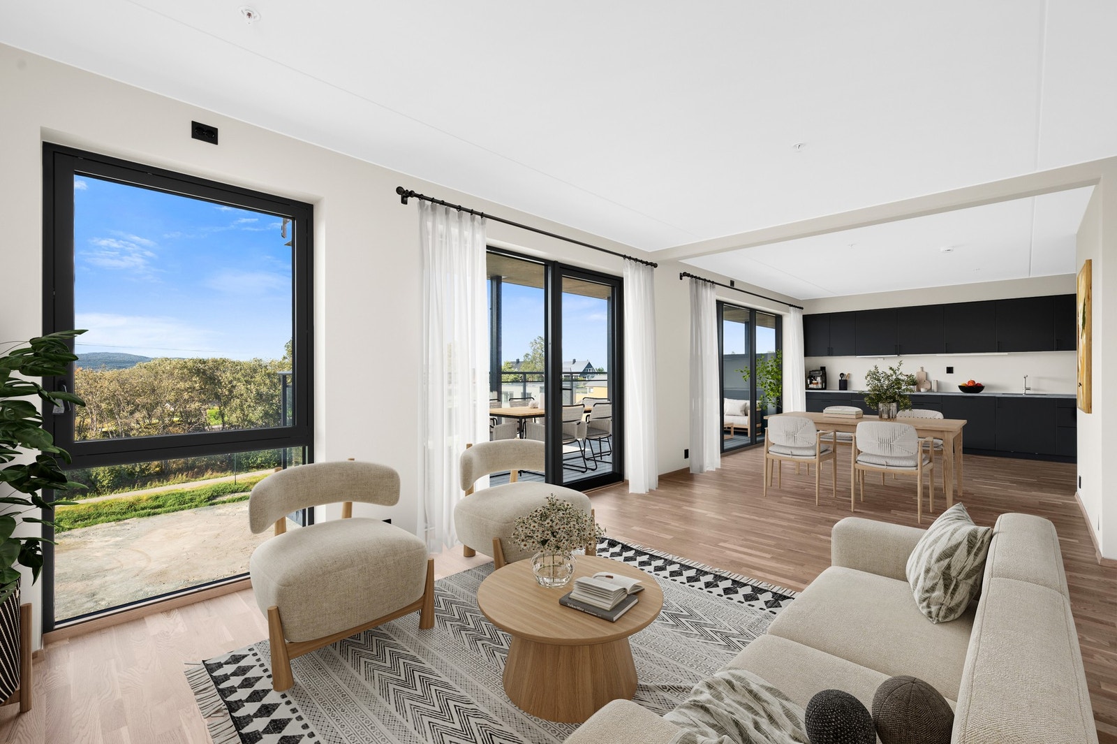 Velkommen til Anna Haarsakers veg 9 - Moderne og tiltalende 3-roms leilighet med 2 bad (digital møblert). Galleribilde