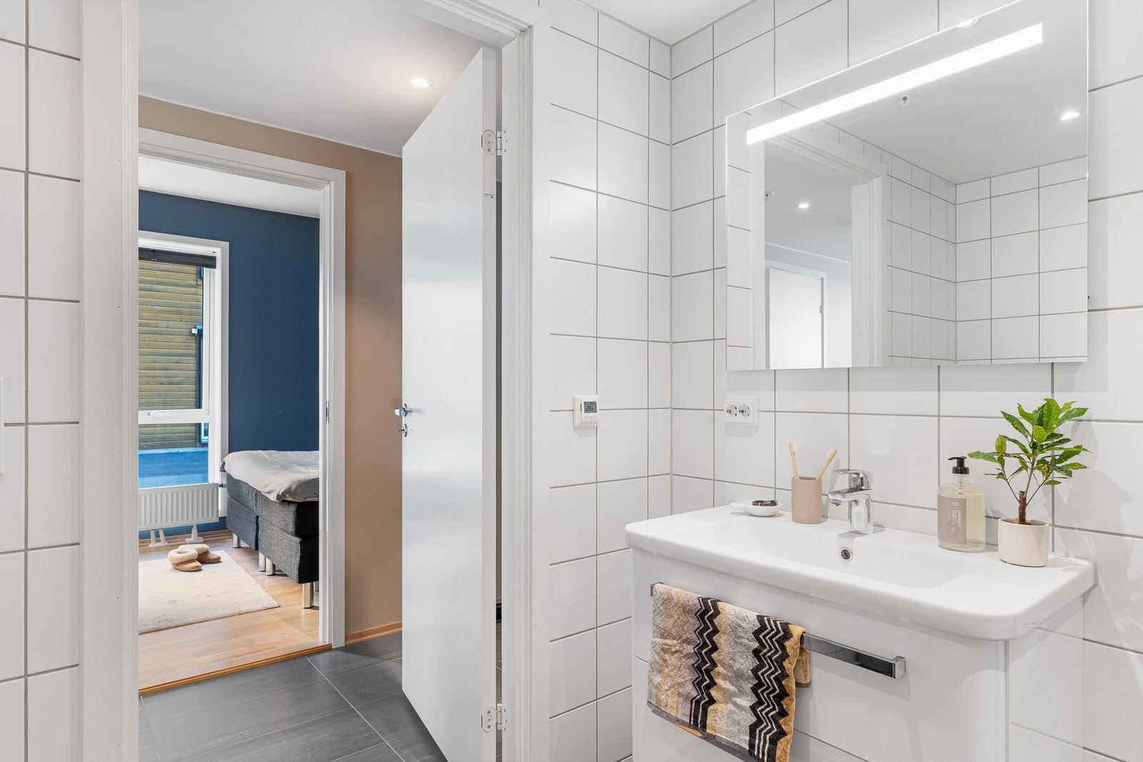 Badet er på 5m². Galleribilde