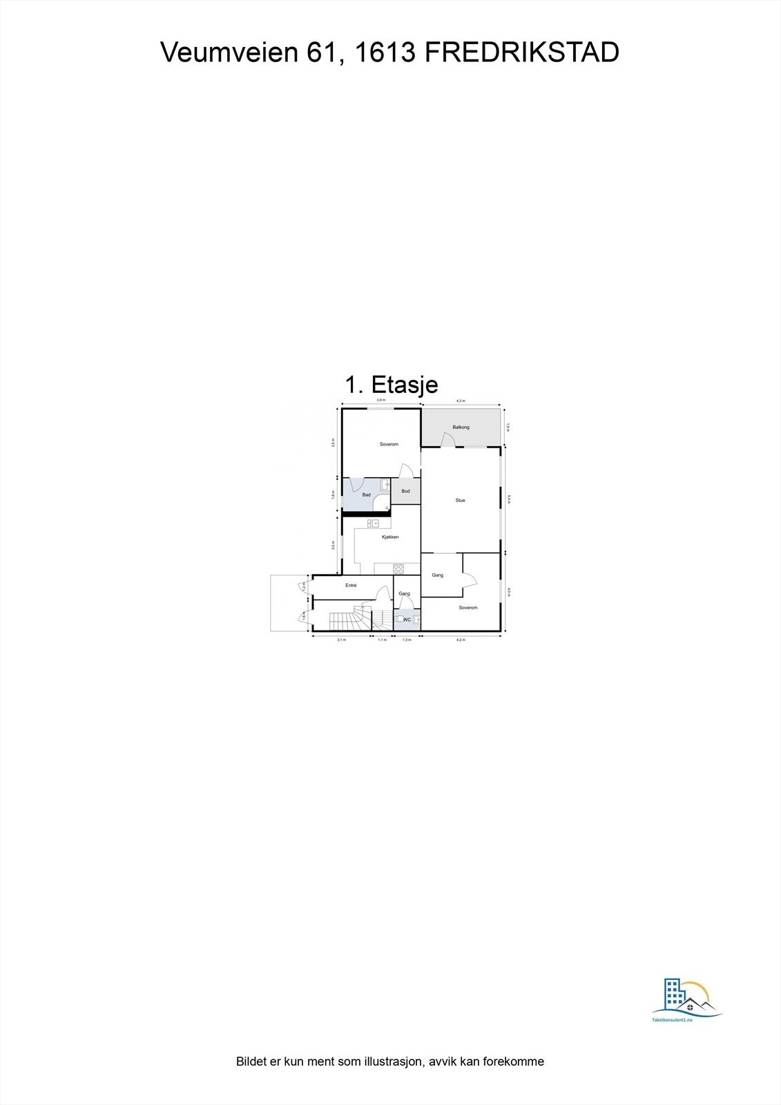 Veiledende skisse av boligens 1. etasje. Galleribilde
