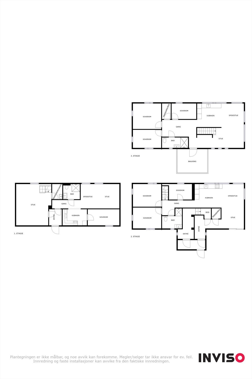 Plantegninger - Alle etasjene. Galleribilde
