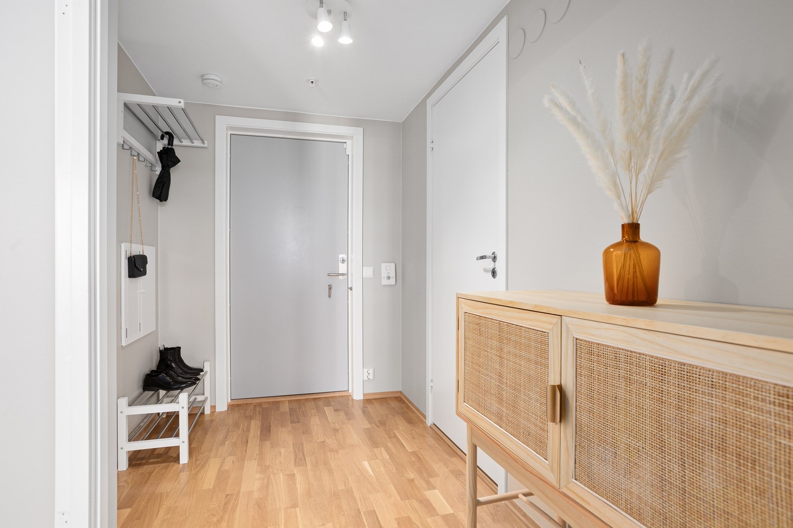 Entré: Porttelefon med døråpner. Plass til garderobeløsning og skohylle. Galleribilde