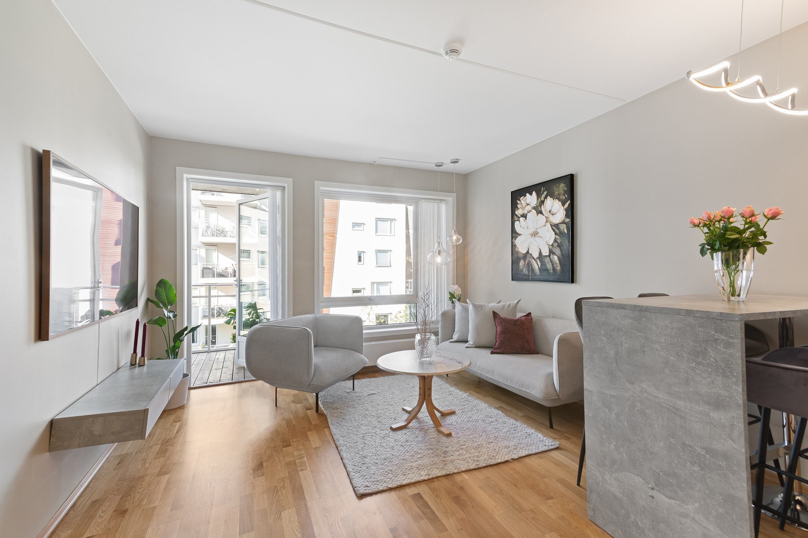Stue med utgang til balkong Galleribilde