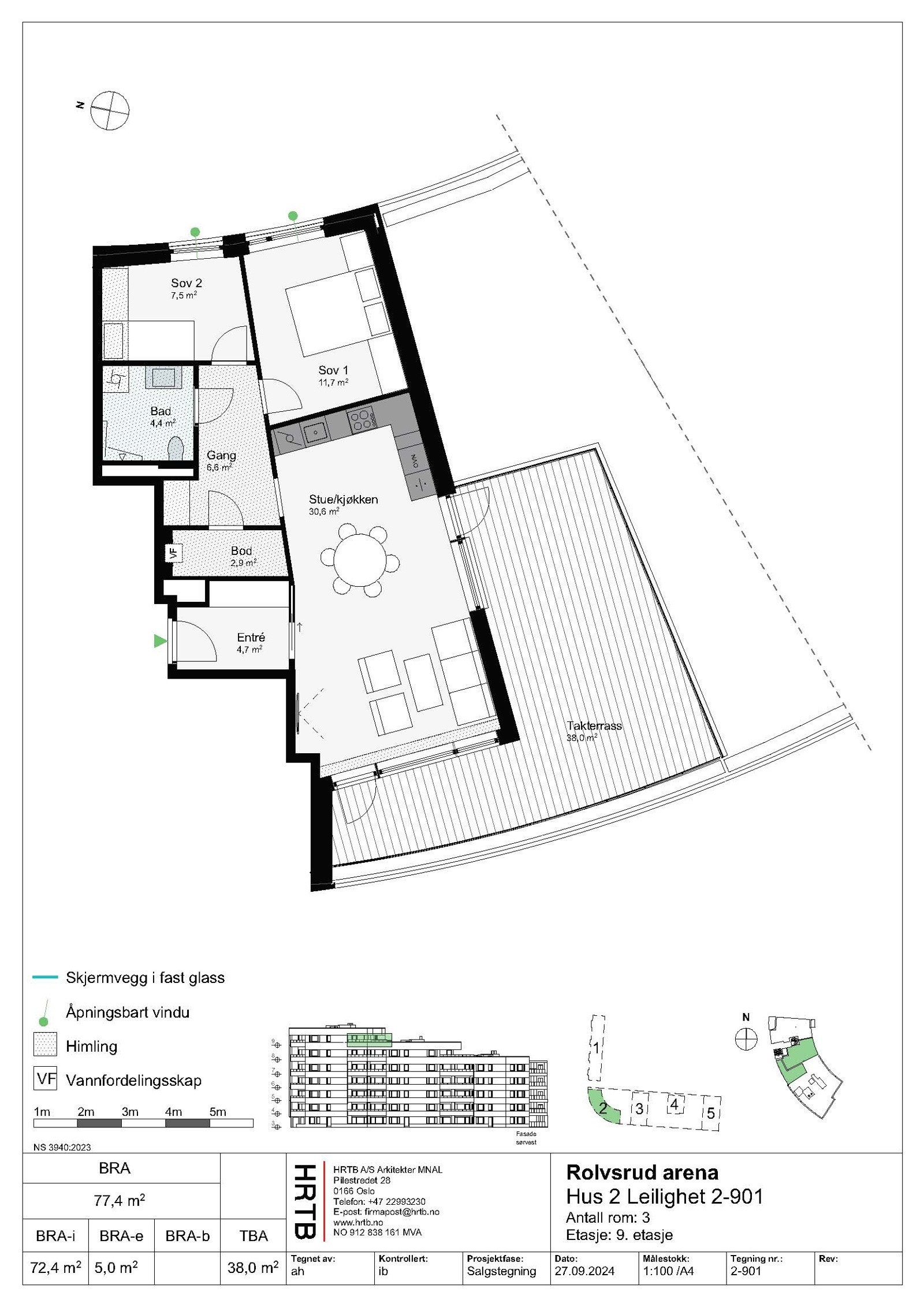 Plantegning - leilighet 901 Galleribilde
