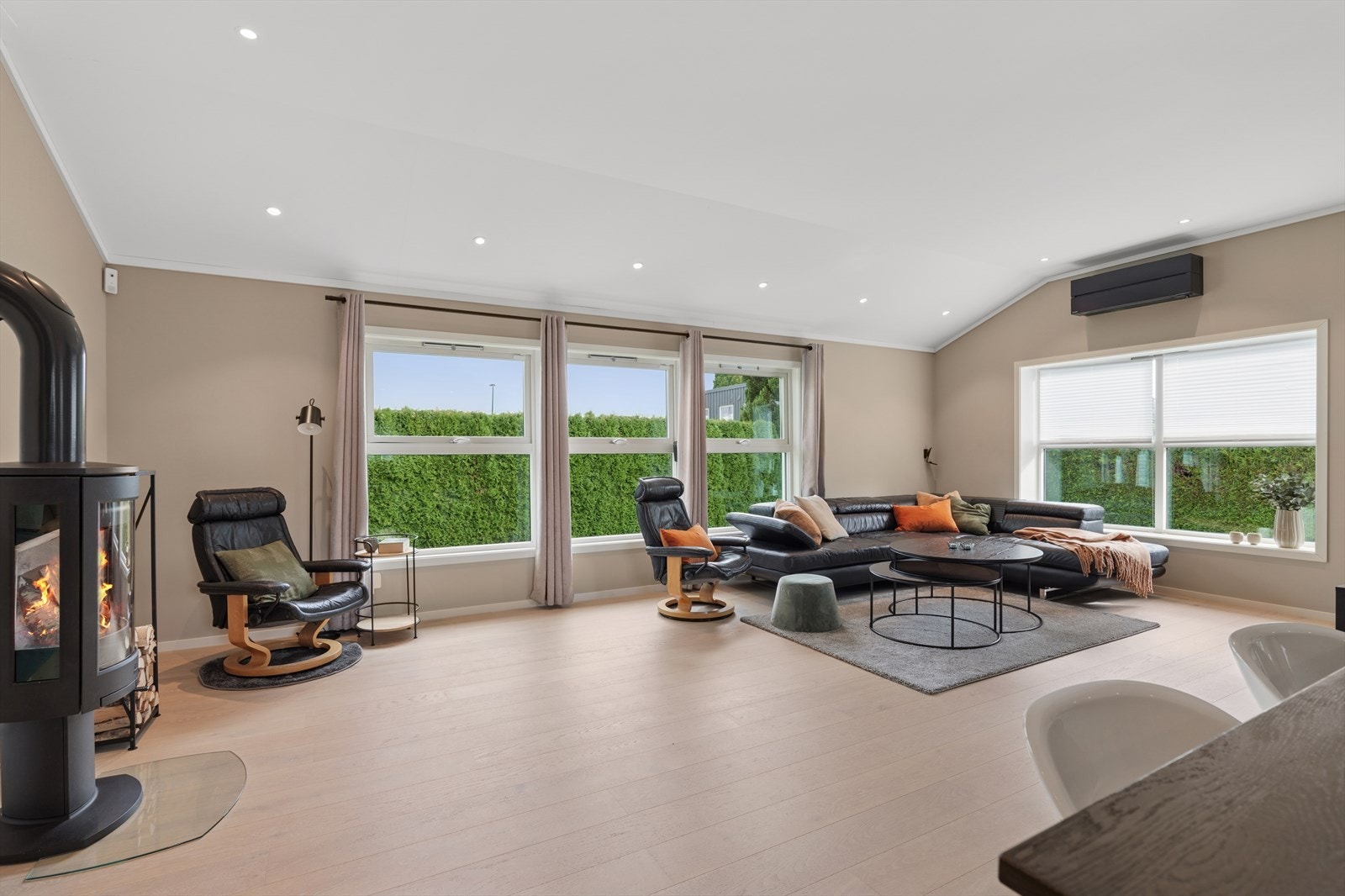 Store vinduer slipper inn godt med naturlig lys i boligen. Galleribilde