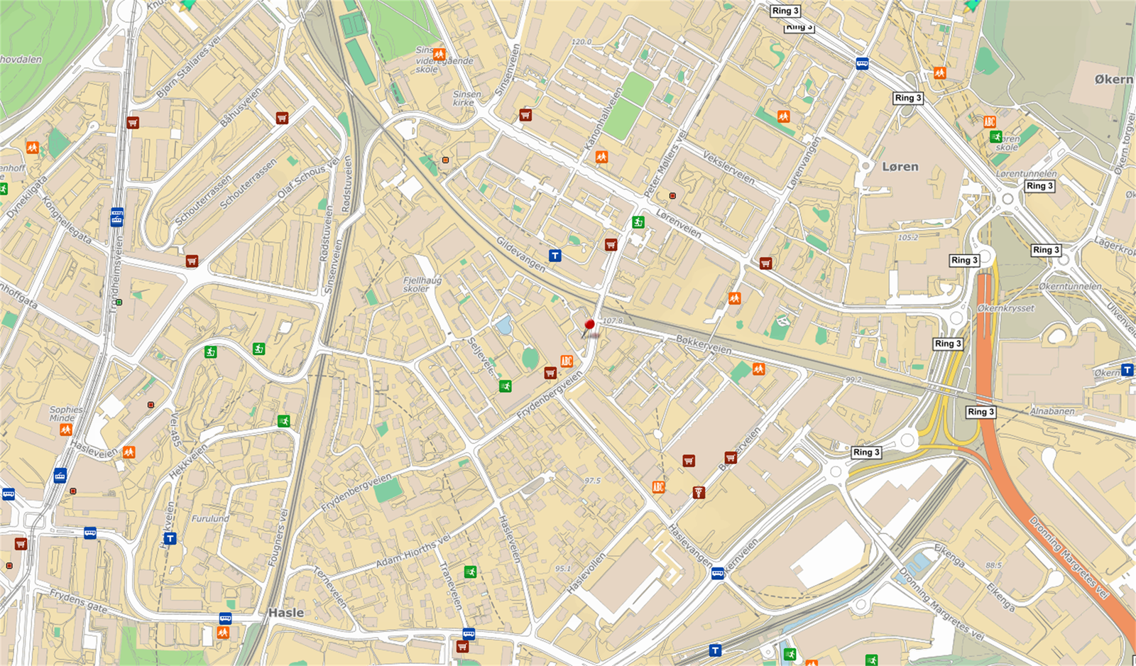 Kart av garasjeanlegget. Galleribilde