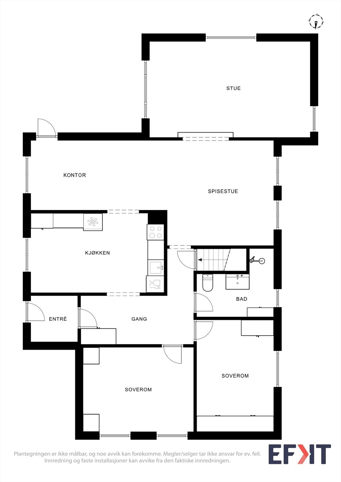 Plantegning 1. etasje Galleribilde