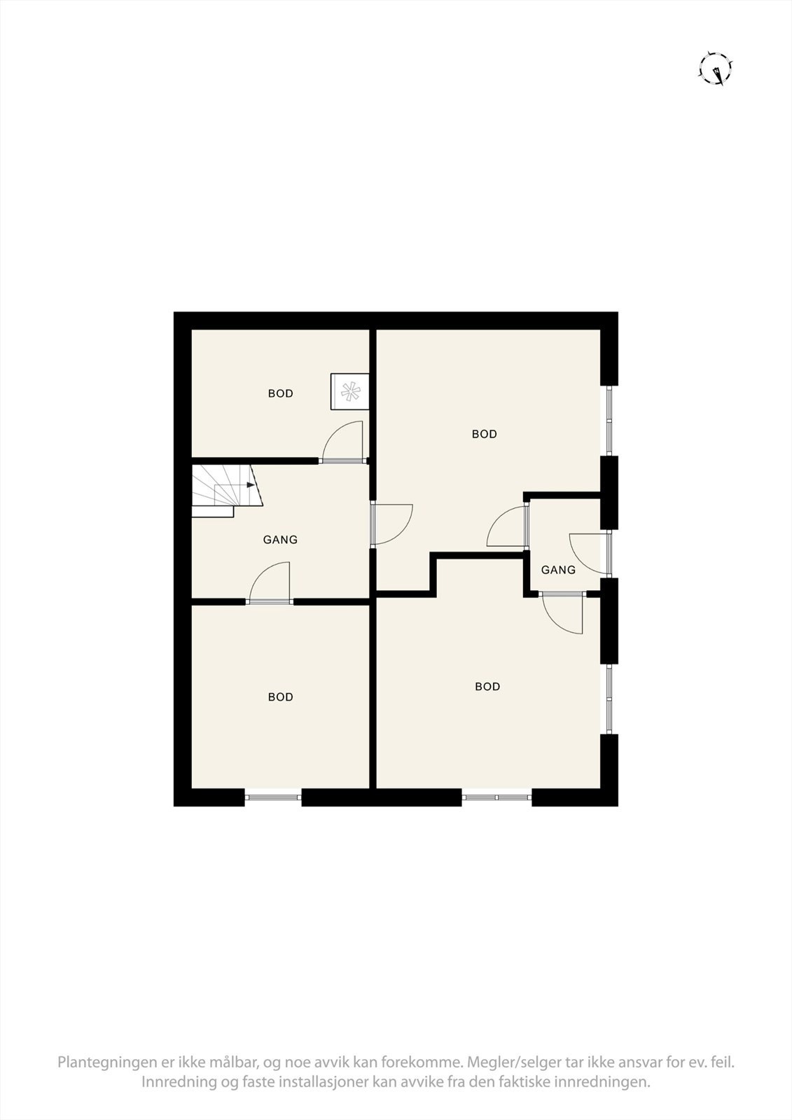 Plantegning kjeller - Bukkebladkjærveien 3. Galleribilde