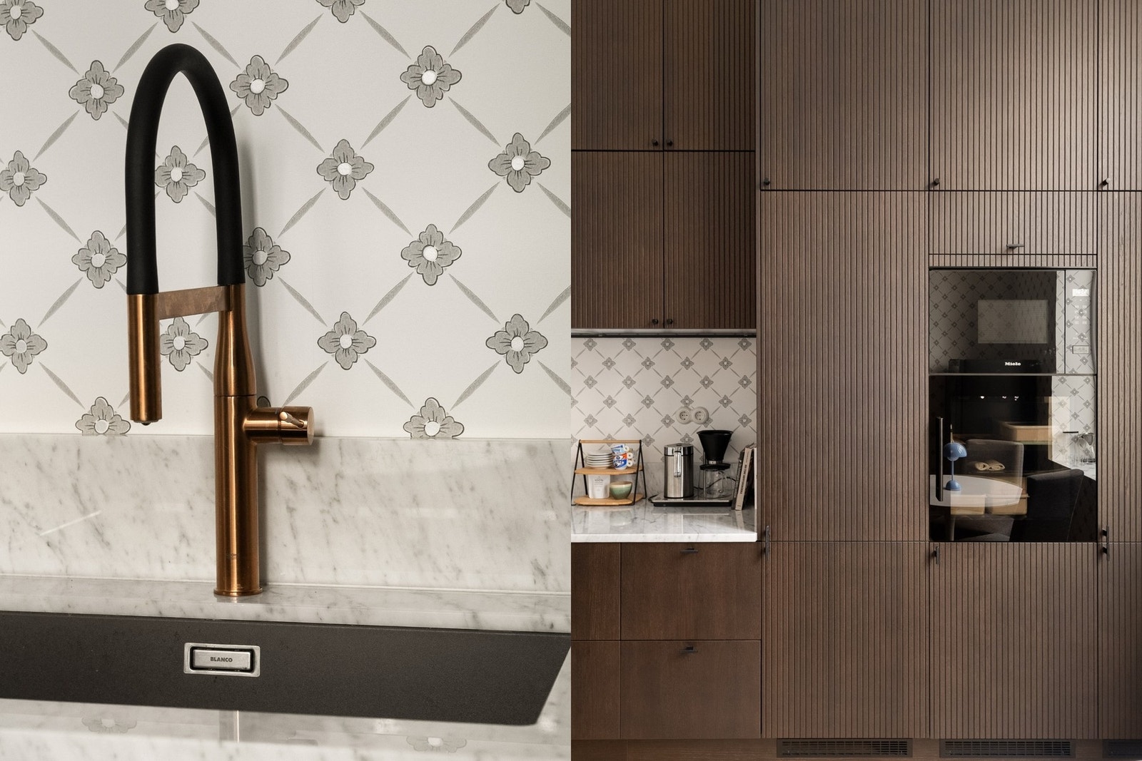 Hver detalj er nøye gjennomtenkt for å skape et gjennomført og helhetlig uttrykk i leiligheten. Galleribilde