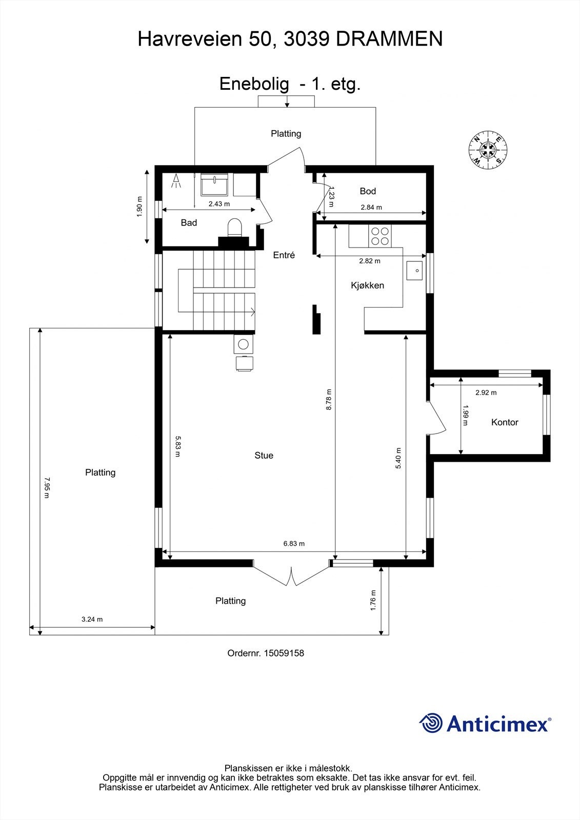 Plantegning 1. etasje Galleribilde
