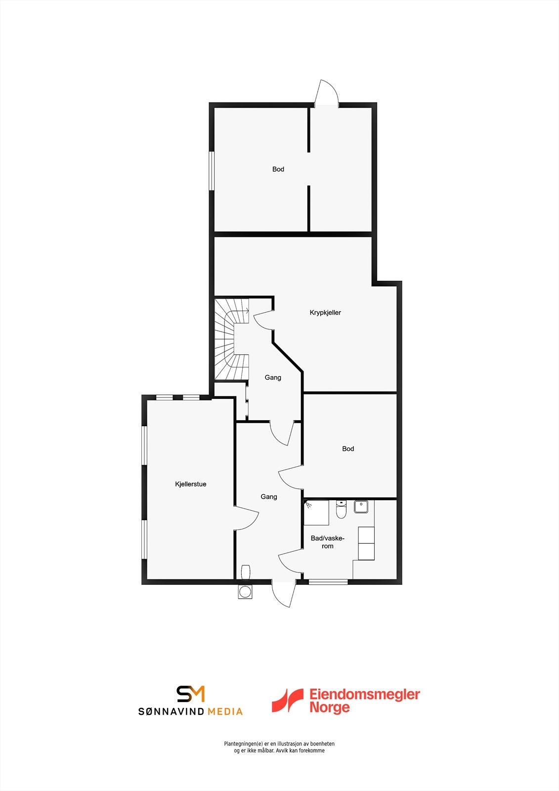 Plantegning underetasje Galleribilde