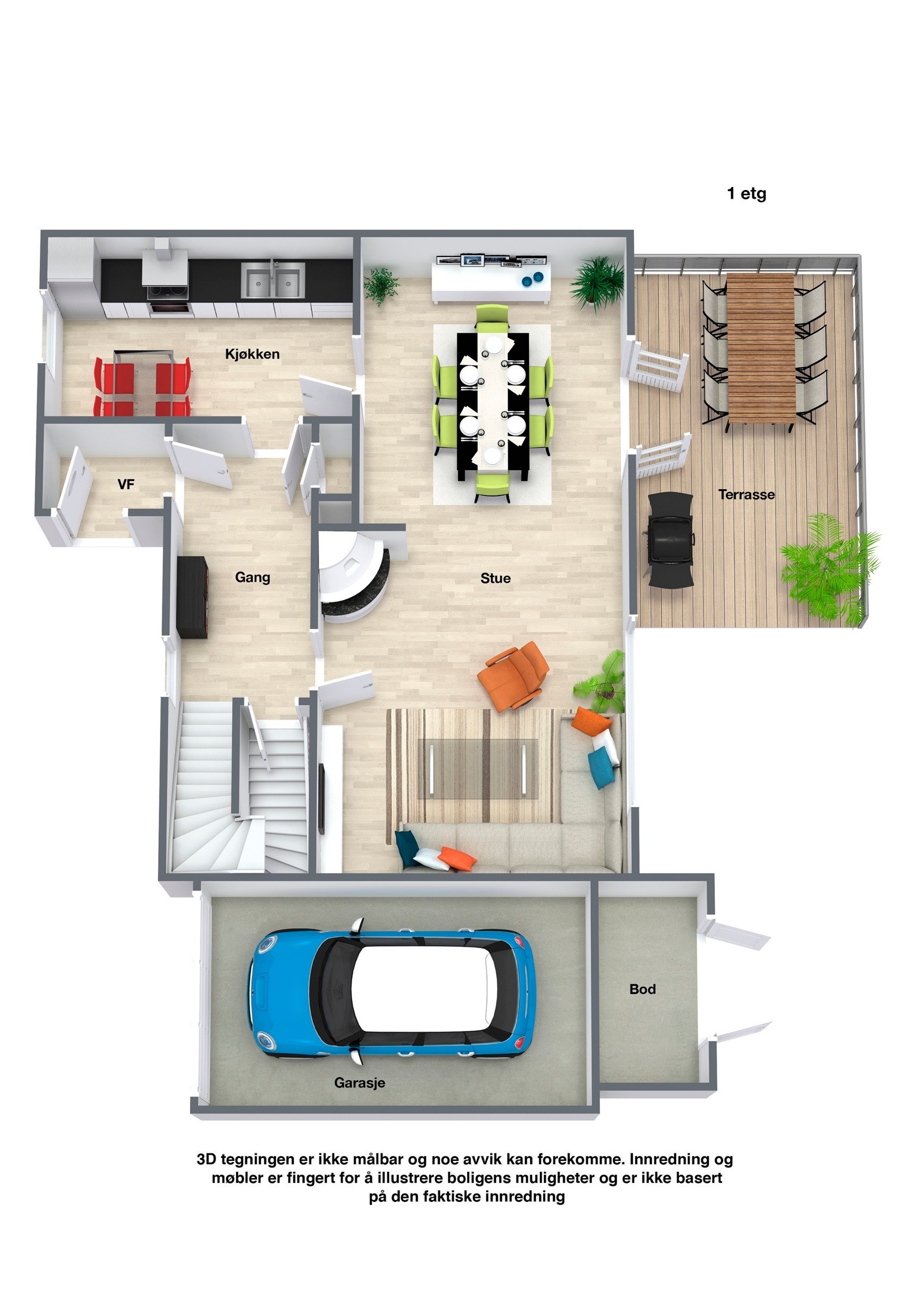 Plantegning 1 etasje. Galleribilde