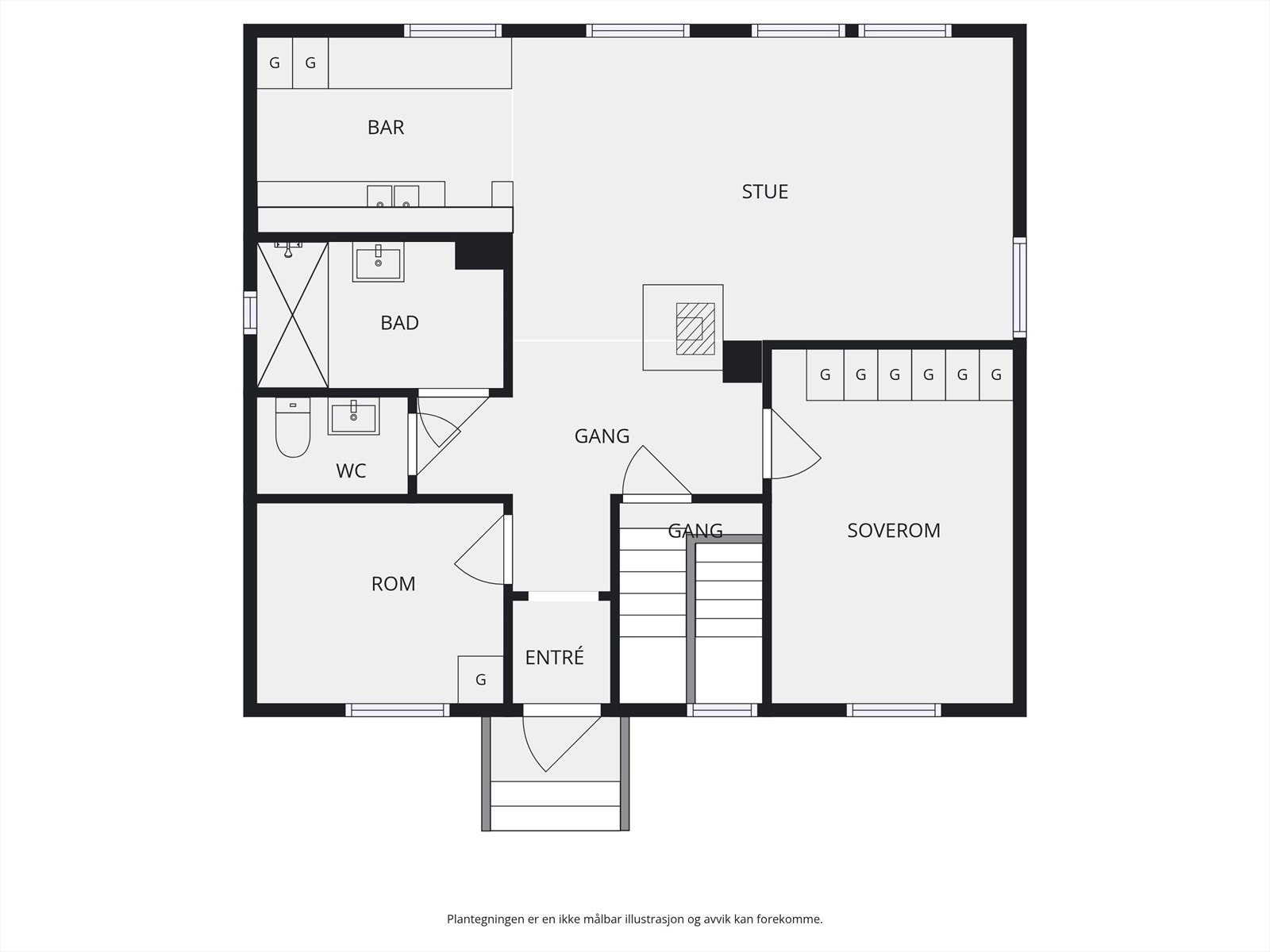 Plantegning 1. etasje. Galleribilde