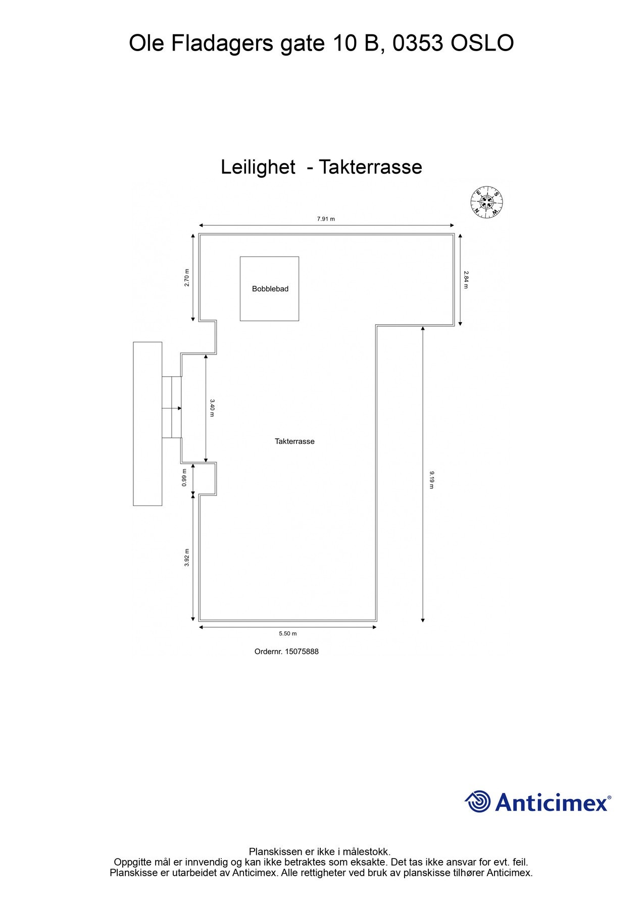 Plantegning takterrasse. Galleribilde