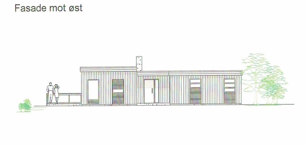 Skisse av godkjent bolig. Fasade øst. Galleribilde