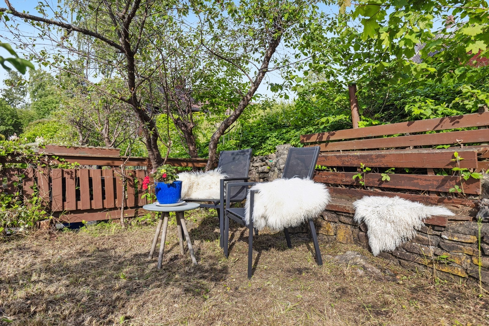 Trapp opp til utsiktspost øverst på tomten. Galleribilde